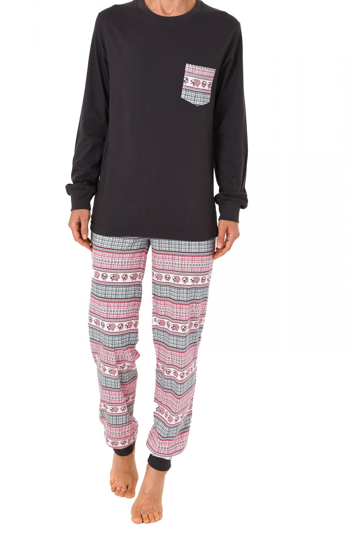 Langer Damen Pyjama mit Norweger Motiv – 100 % Baumwolle 271 201 90 418