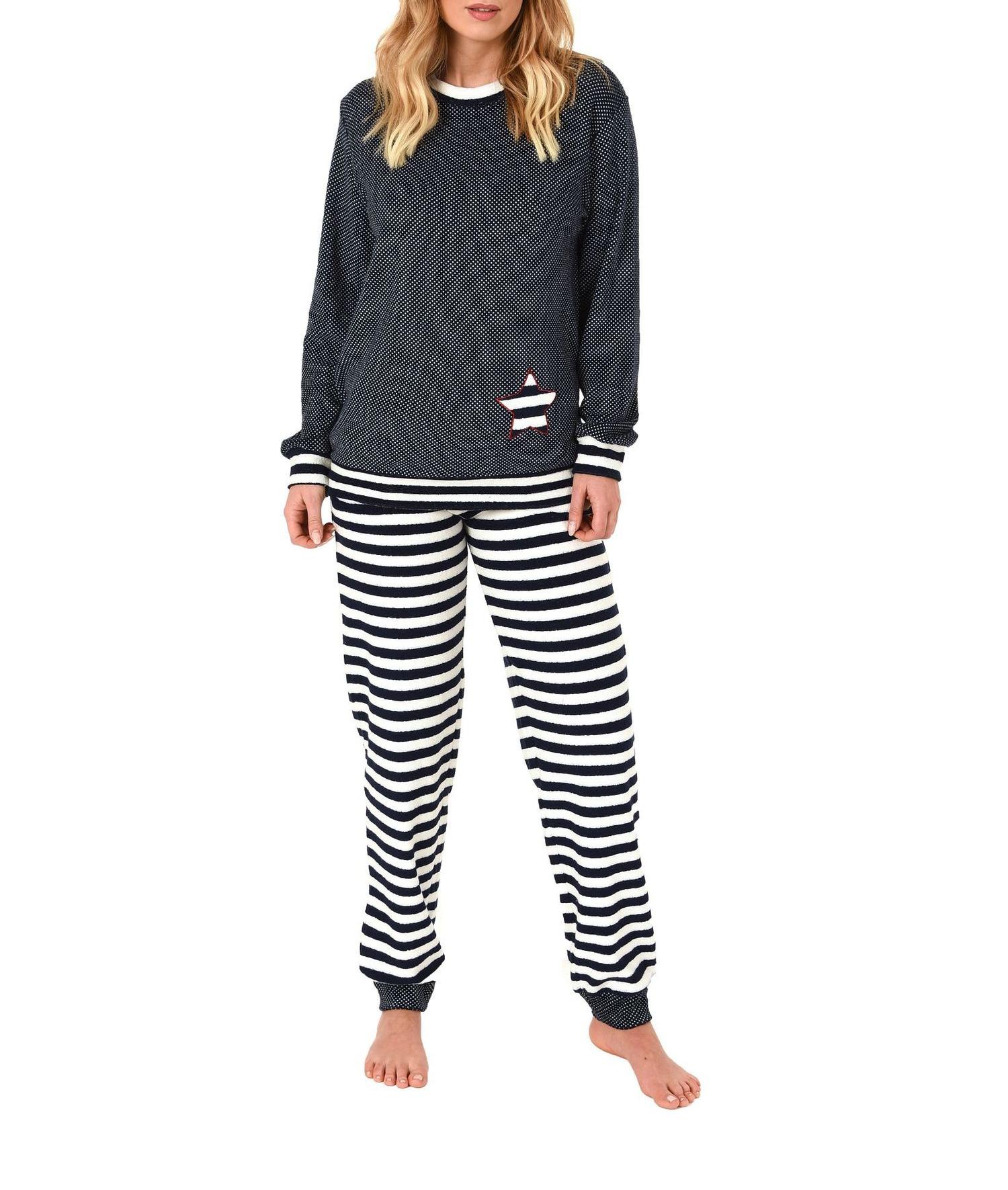 Damen Frottee Pyjama lang mit Bündchen – auch in Übergrössen  bis 60/62- 271 201 93 200