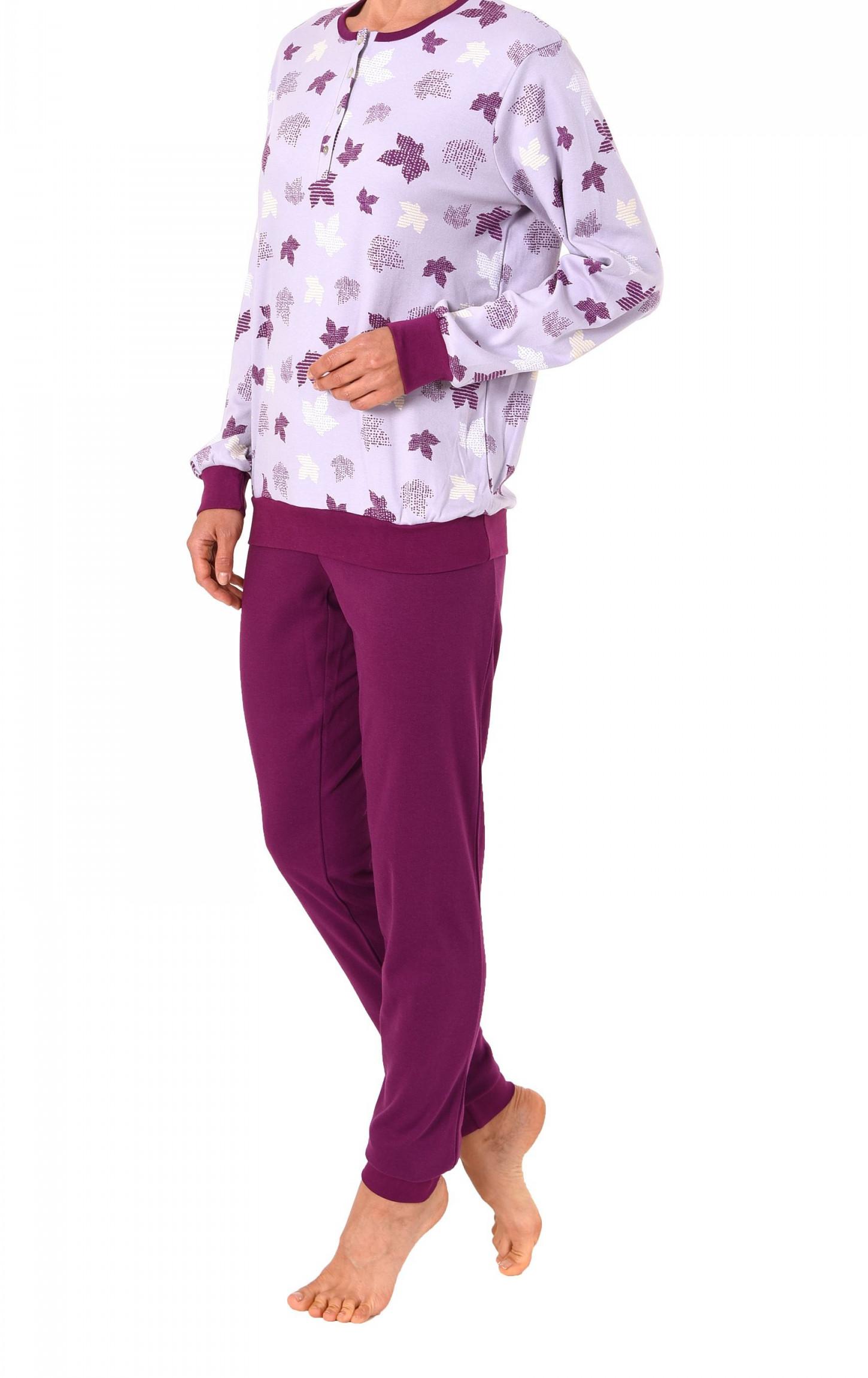 Edler Damen Interlock Pyjama lang mit Bündchen – auch in Übergrössen – 271 201 96 105