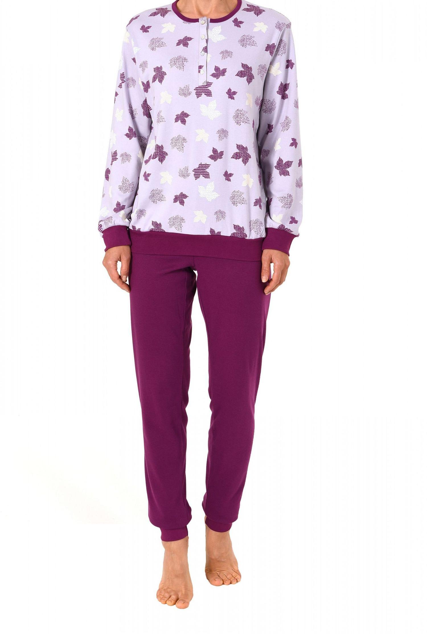 Edler Damen Interlock Pyjama lang mit Bündchen – auch in Übergrössen – 271 201 96 105