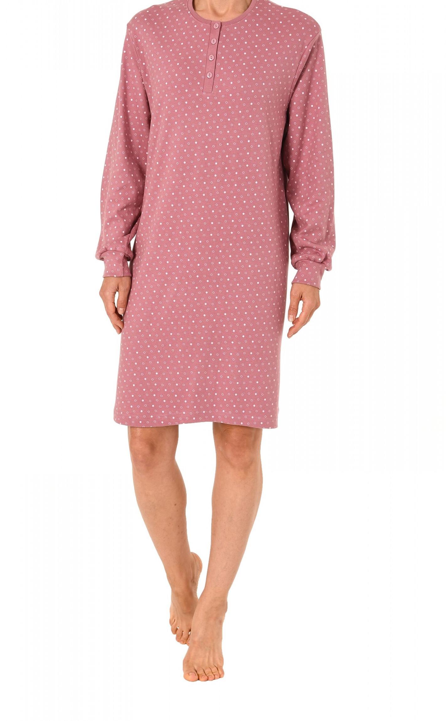 Tolles Damen Nachthemd langarm mit Tupfenoptik in Kuschel Interlock Qualität 213 96 126 Tolles Damen Nachthemd langarm mit Tupfenoptik in Kuschel Interlock Qualität 213 96 126