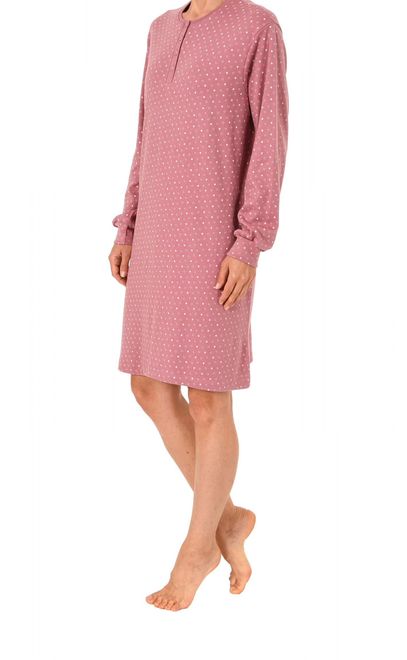 Tolles Damen Nachthemd langarm mit Tupfenoptik in Kuschel Interlock Qualität 213 96 126 Tolles Damen Nachthemd langarm mit Tupfenoptik in Kuschel Interlock Qualität 213 96 126