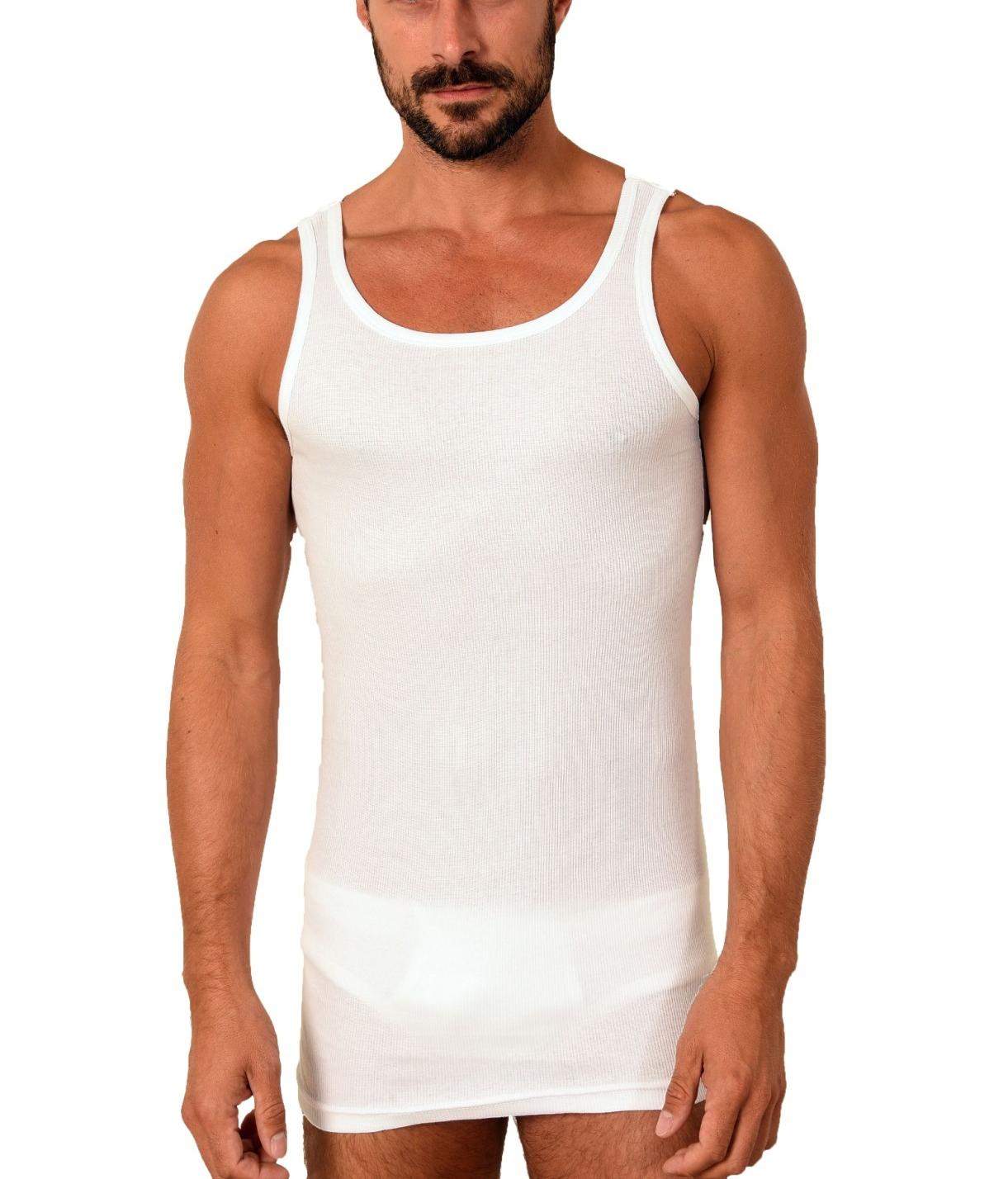 55018a Herren Achselhemd Doppelripp Unterhemd 2erpack weiss aus 100 % Baumwolle 