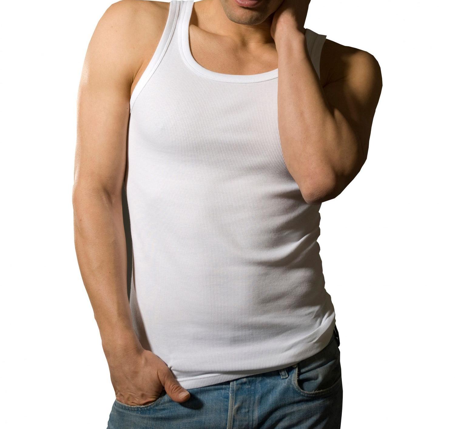 55018a Herren Achselhemd Doppelripp Unterhemd 2erpack weiss aus 100 % Baumwolle 