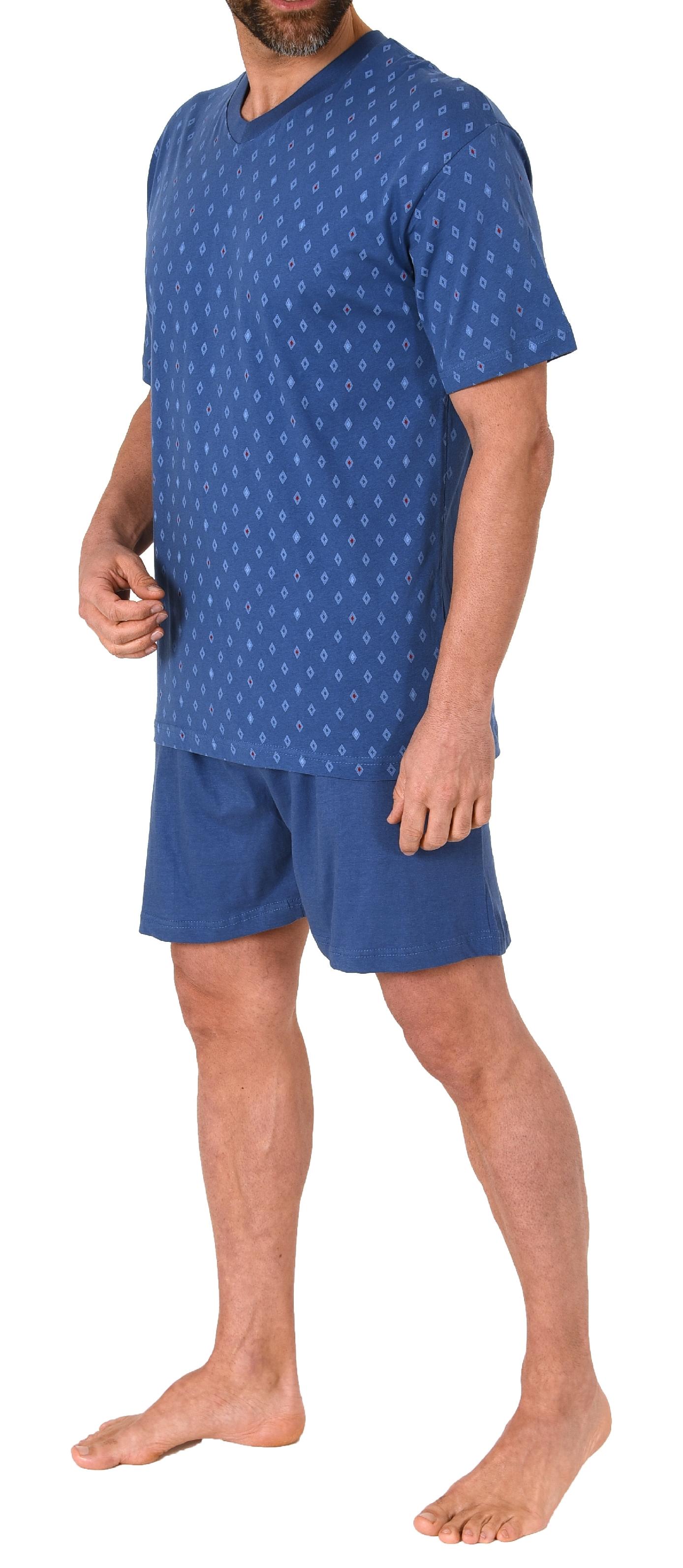 Herren Shorty Pyjama Schlafanzug kurzarm mit V-Hals – 181 105 90 001