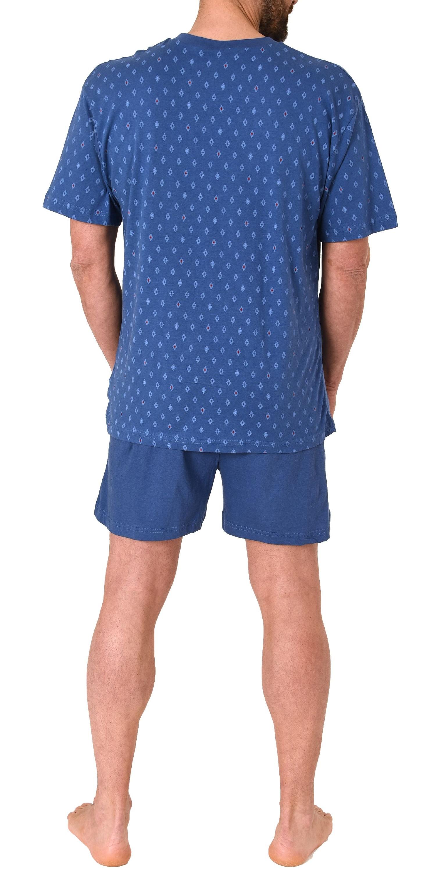 Herren Shorty Pyjama Schlafanzug kurzarm mit V-Hals – 181 105 90 001