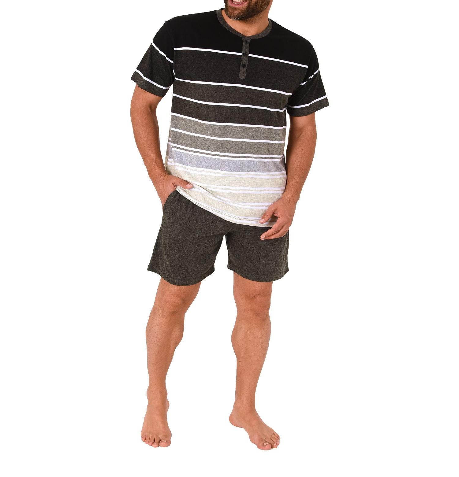 Lässiger Herren Shortie Pyjama kurzarm Schlafanzug in Streifenoptik – 181 105 190 002 Lässiger Herren Shortie Pyjama kurzarm Schlafanzug in Streifenoptik – 181 105 190 002