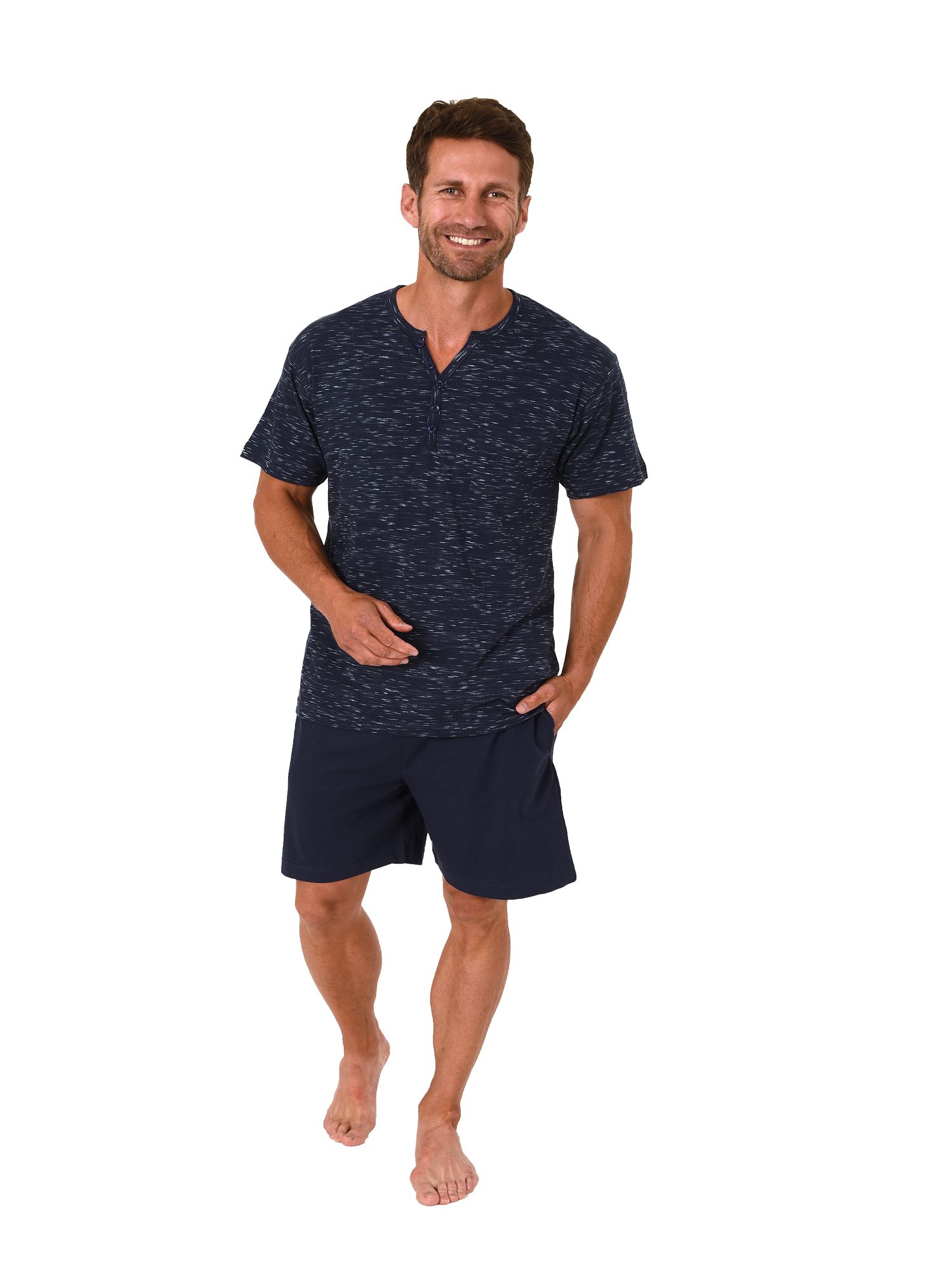 Lässiger Herren kurzarm Schlafanzug Shorty Pyjama, 181 105 90 004