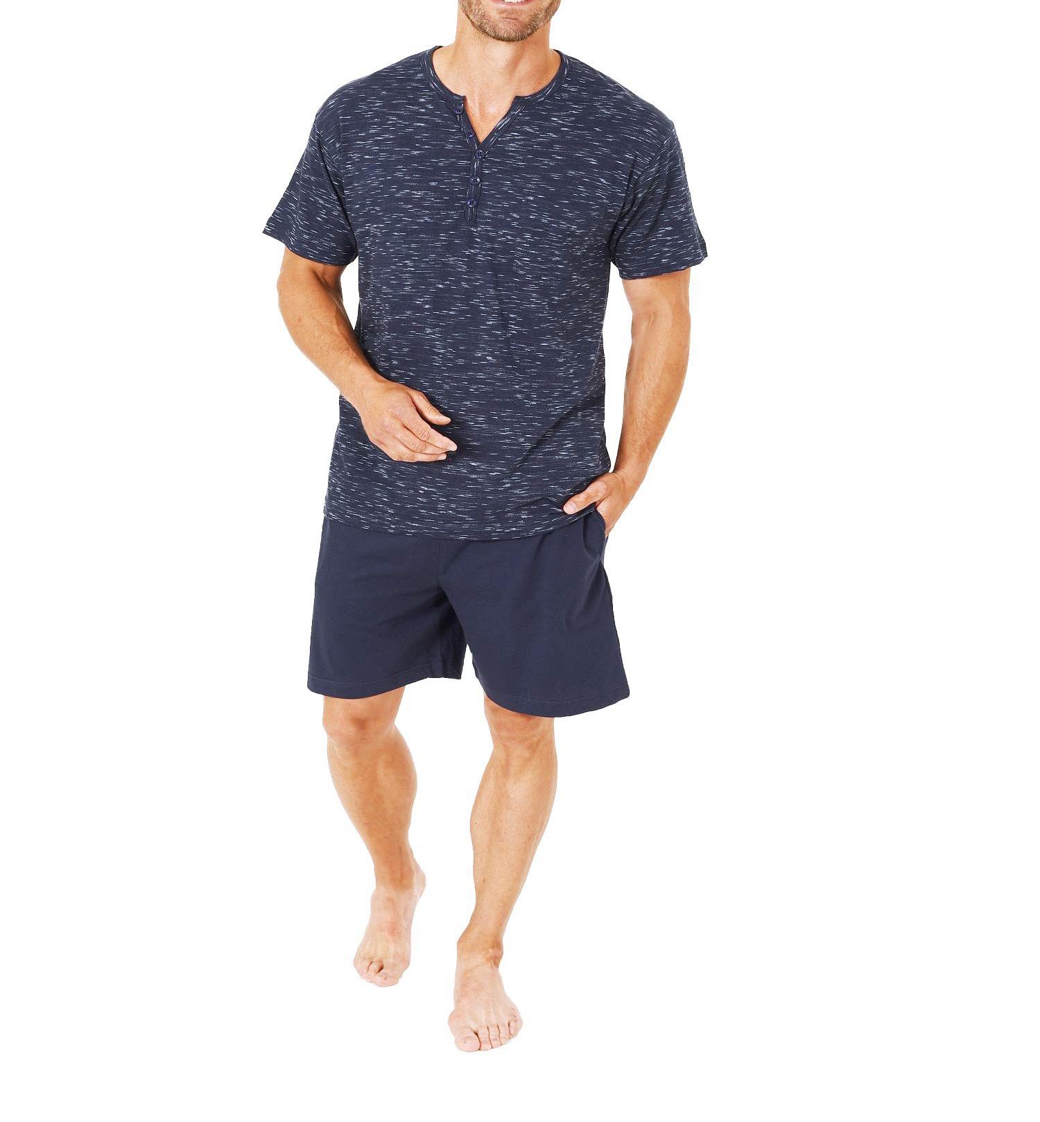 Lässiger Herren kurzarm Schlafanzug Shorty Pyjama, 181 105 90 004