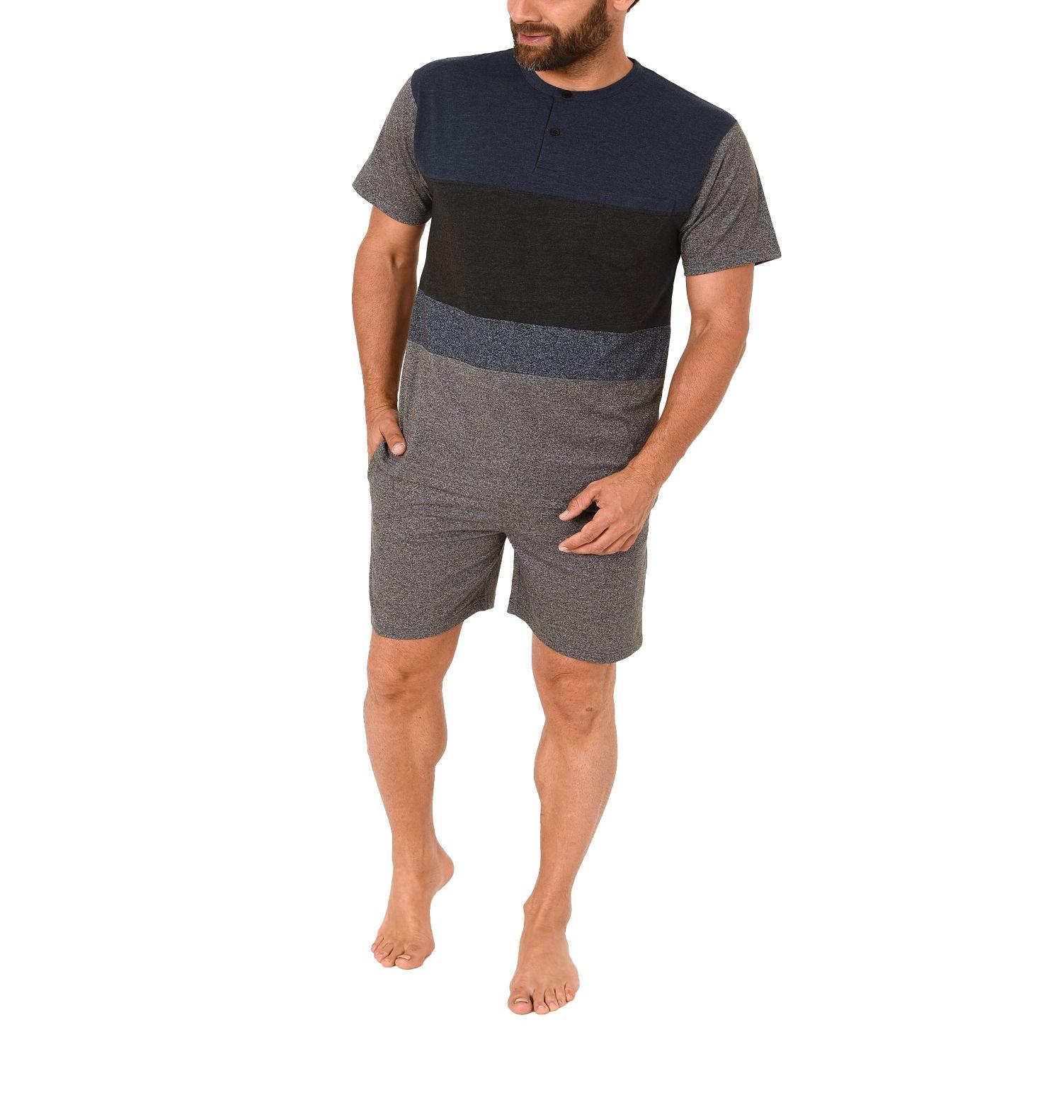 Sportiver Shorty Schlafanzug kurzarm in lässiger Farbkombination 181 105 90 006