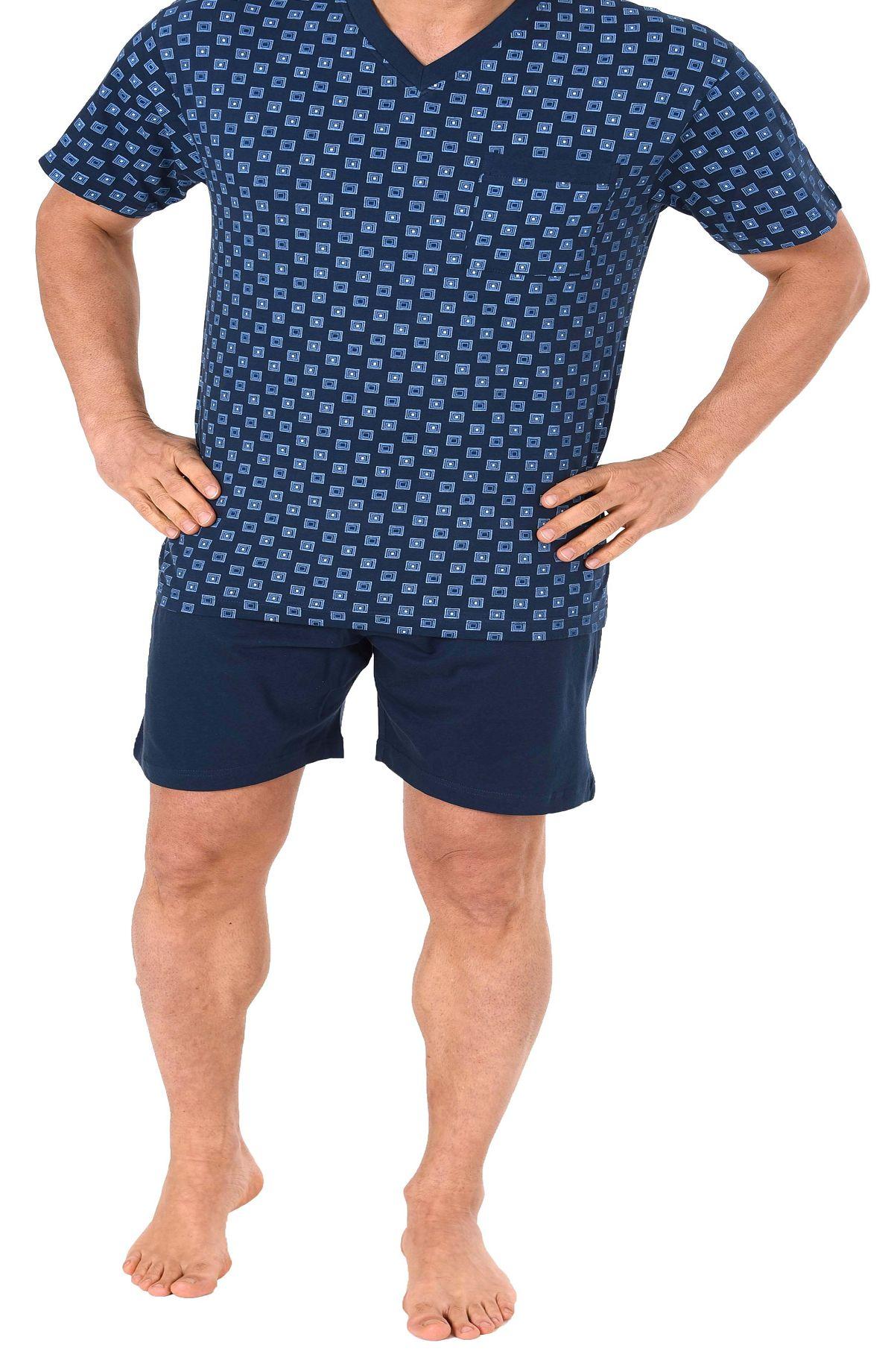 Herren Shorty Pyjama kurzarm in klassischen Farben – auch in Übergrössen – 181 105 90 007