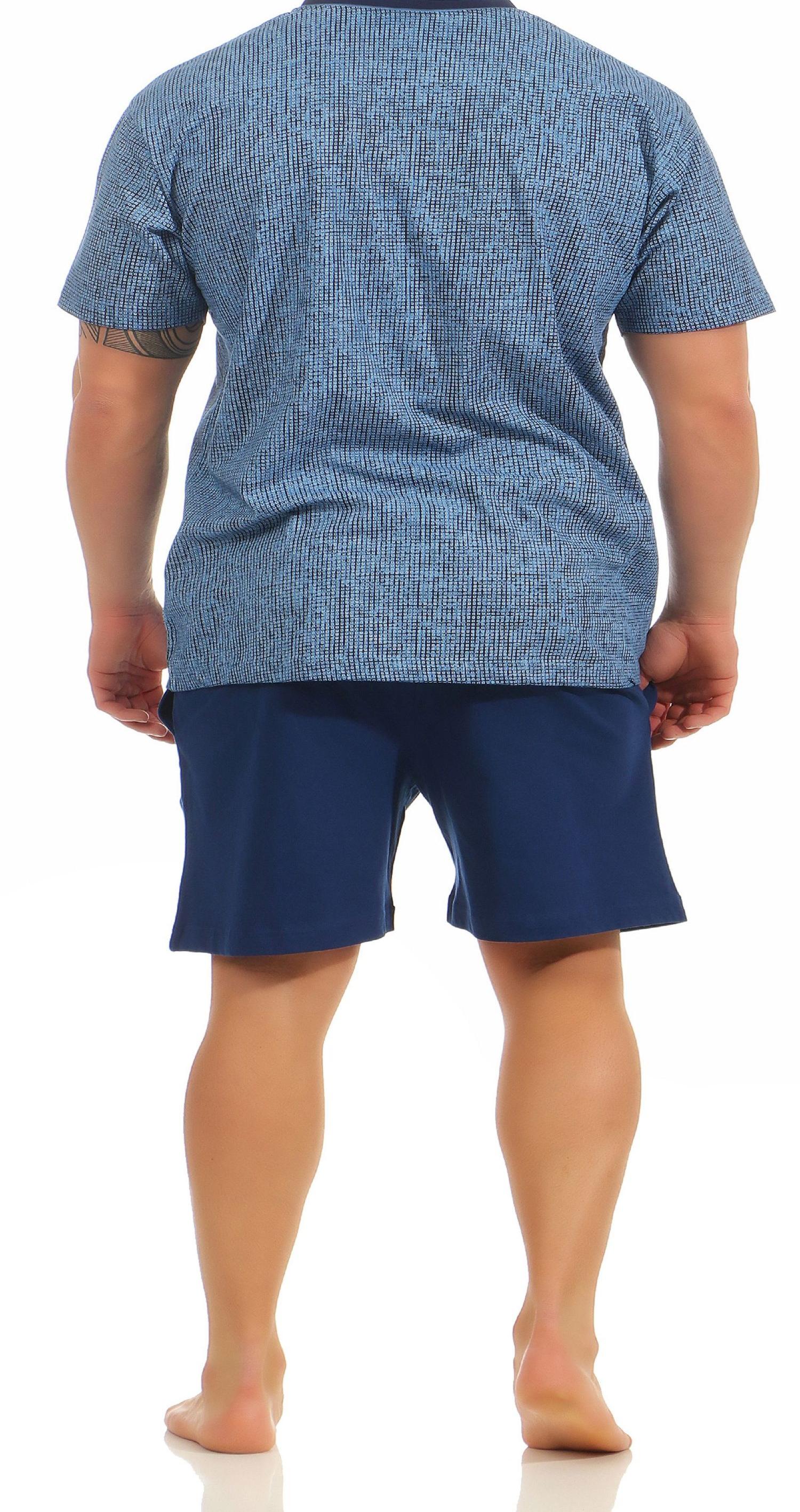 Herren Shorty Pyjama kurz von NORMANN in grau oder marine – 181 105 90 522