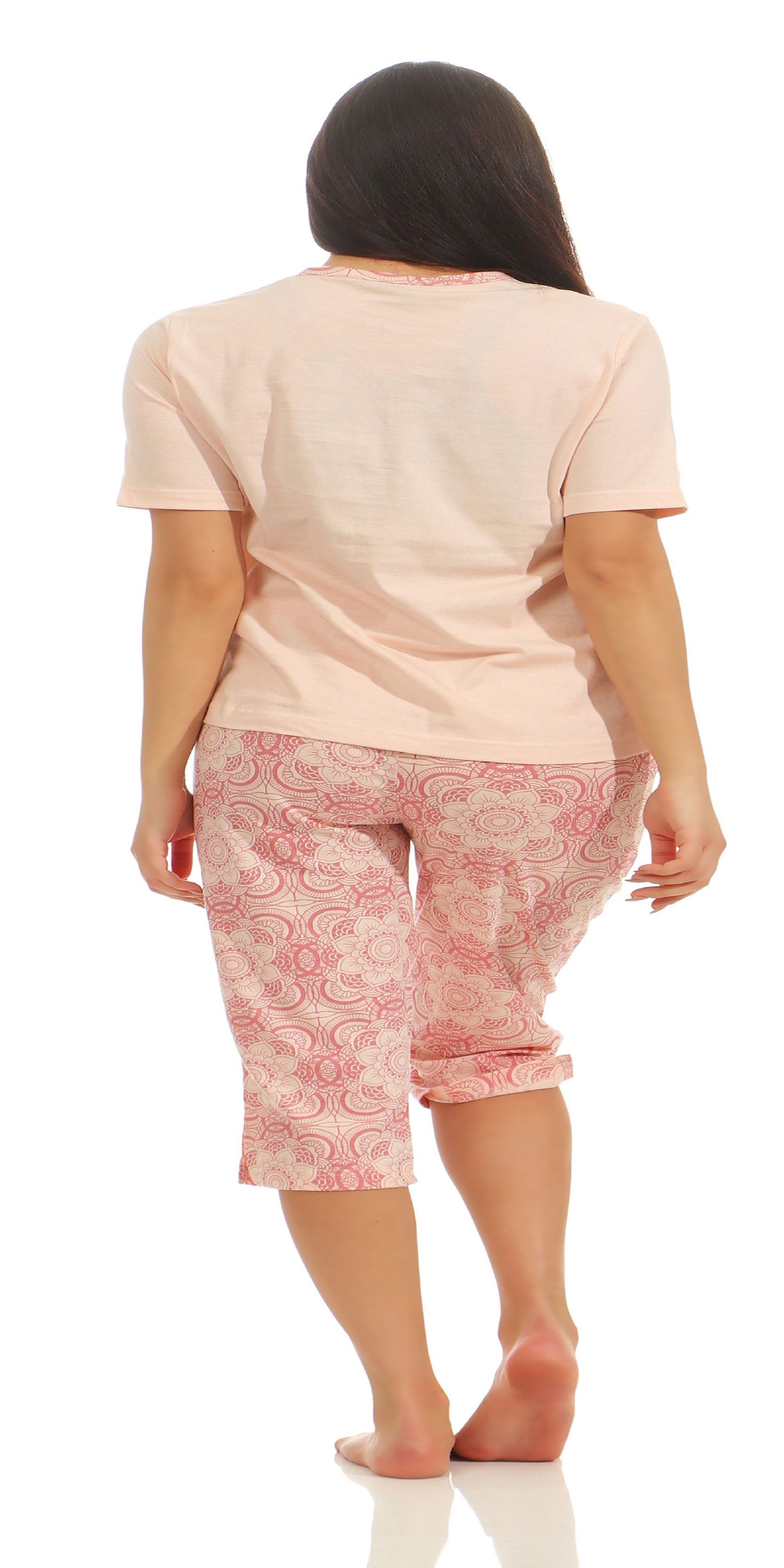 Produktbild von Joyaria Damen Schlafanzug Lang – Kurzarm-Top & Hose Mit Bündchen – Sommer Pyjama Aus Viskose