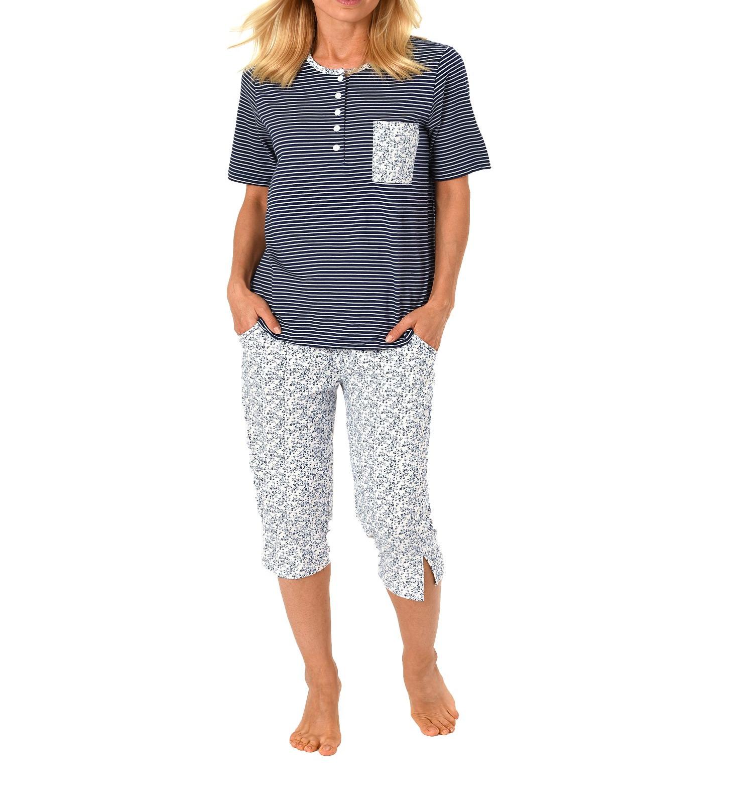 Normann Damen Capri Pyjama kurzarm tolle Optik, perfekt zum chillen 181 204 90 881