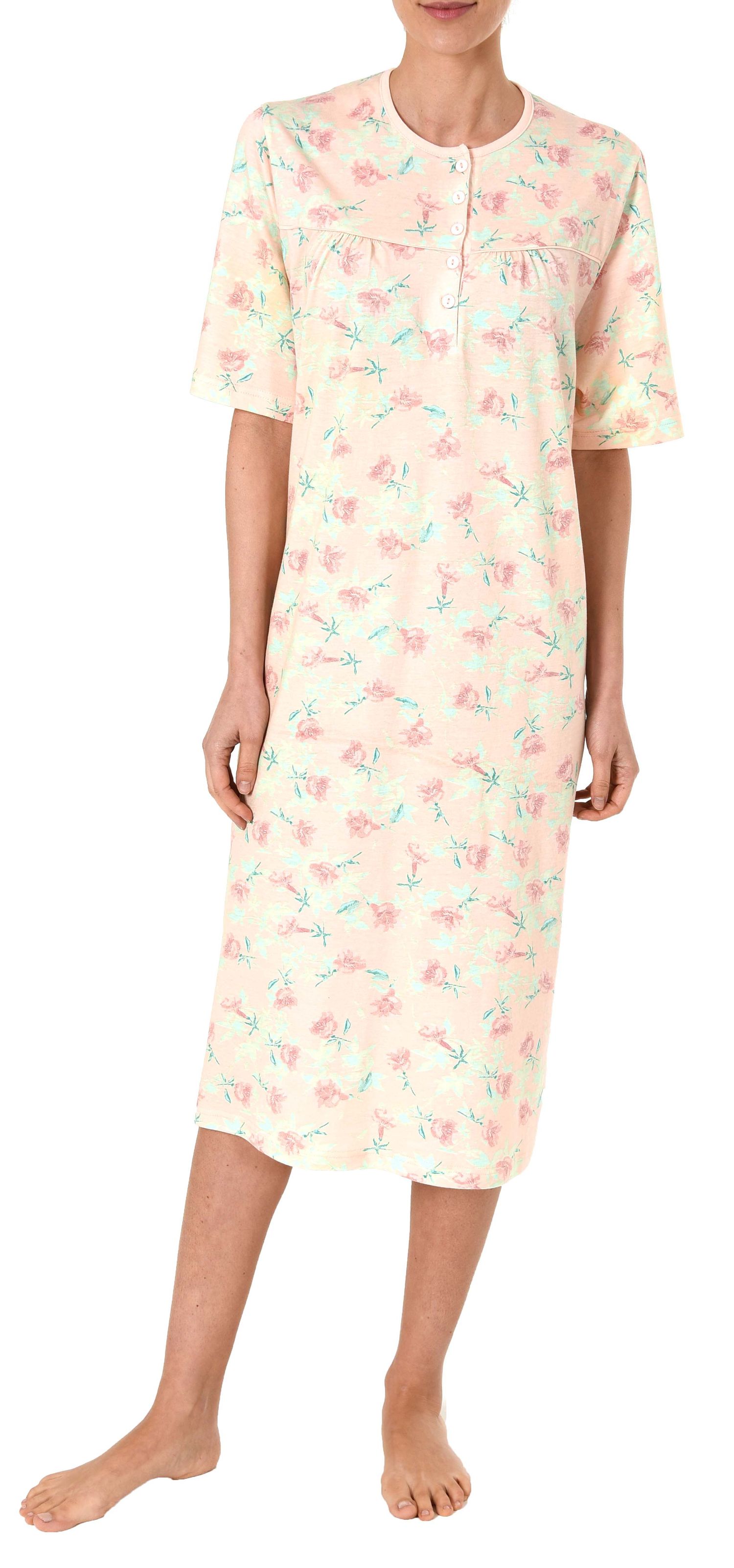 Normann Damen Nachthemd kurzarm klassisches Blumenmuster 181 211 90 302