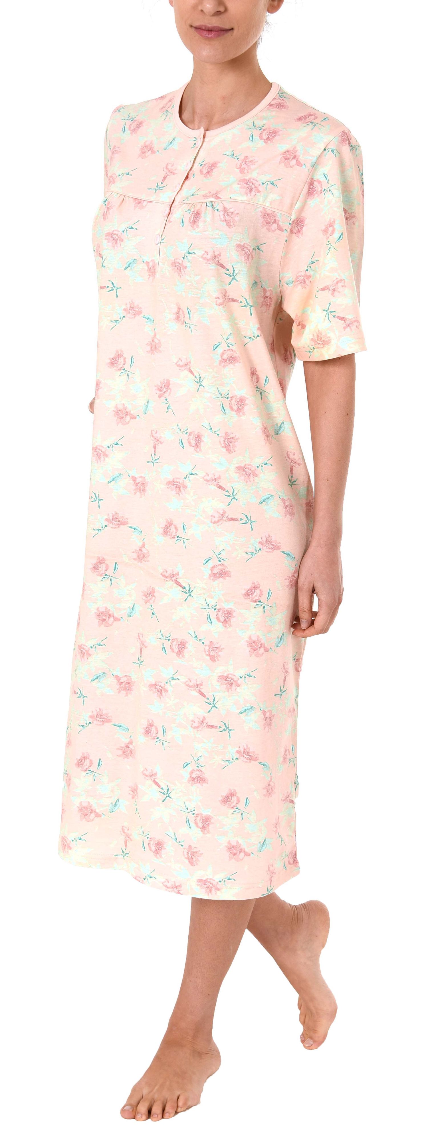 Normann Damen Nachthemd kurzarm klassisches Blumenmuster 181 211 90 302