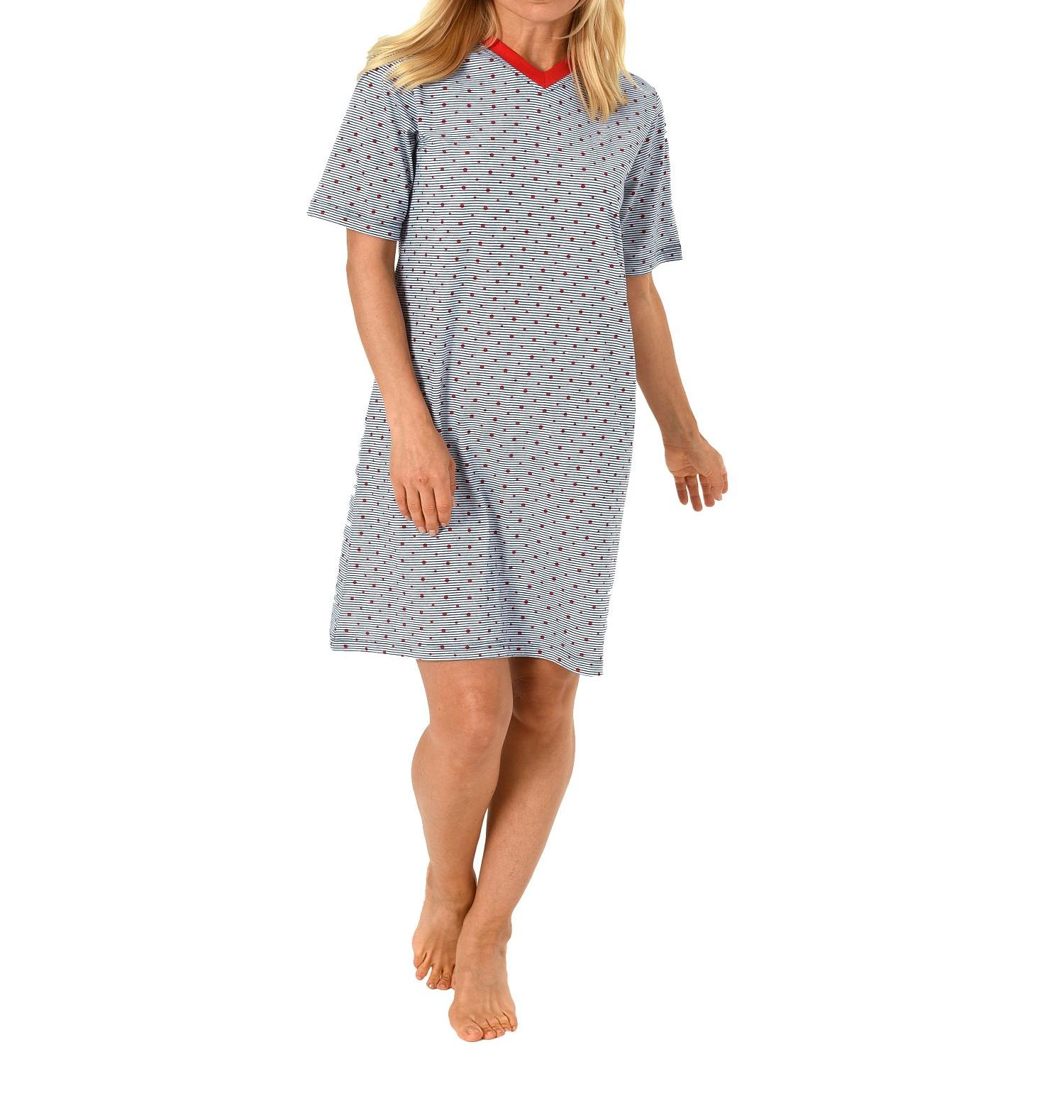 Normann Damen Nachthemd kurzarm im Tupfen Design 181 214 90 222