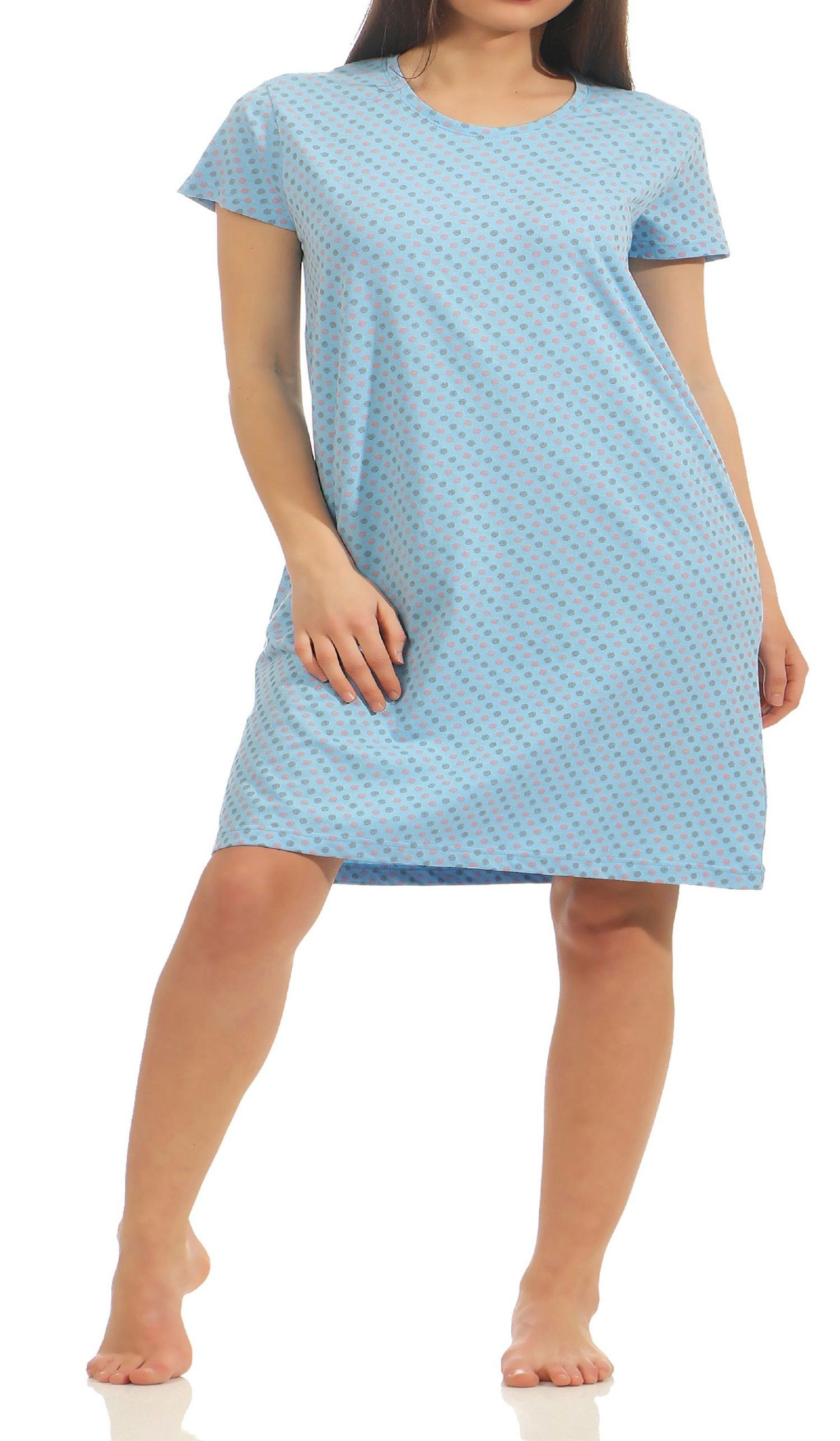 Normann Damen Bigshirt Nachthemd in Tupfen Optik auch in Übergrössen 181 214 90 904