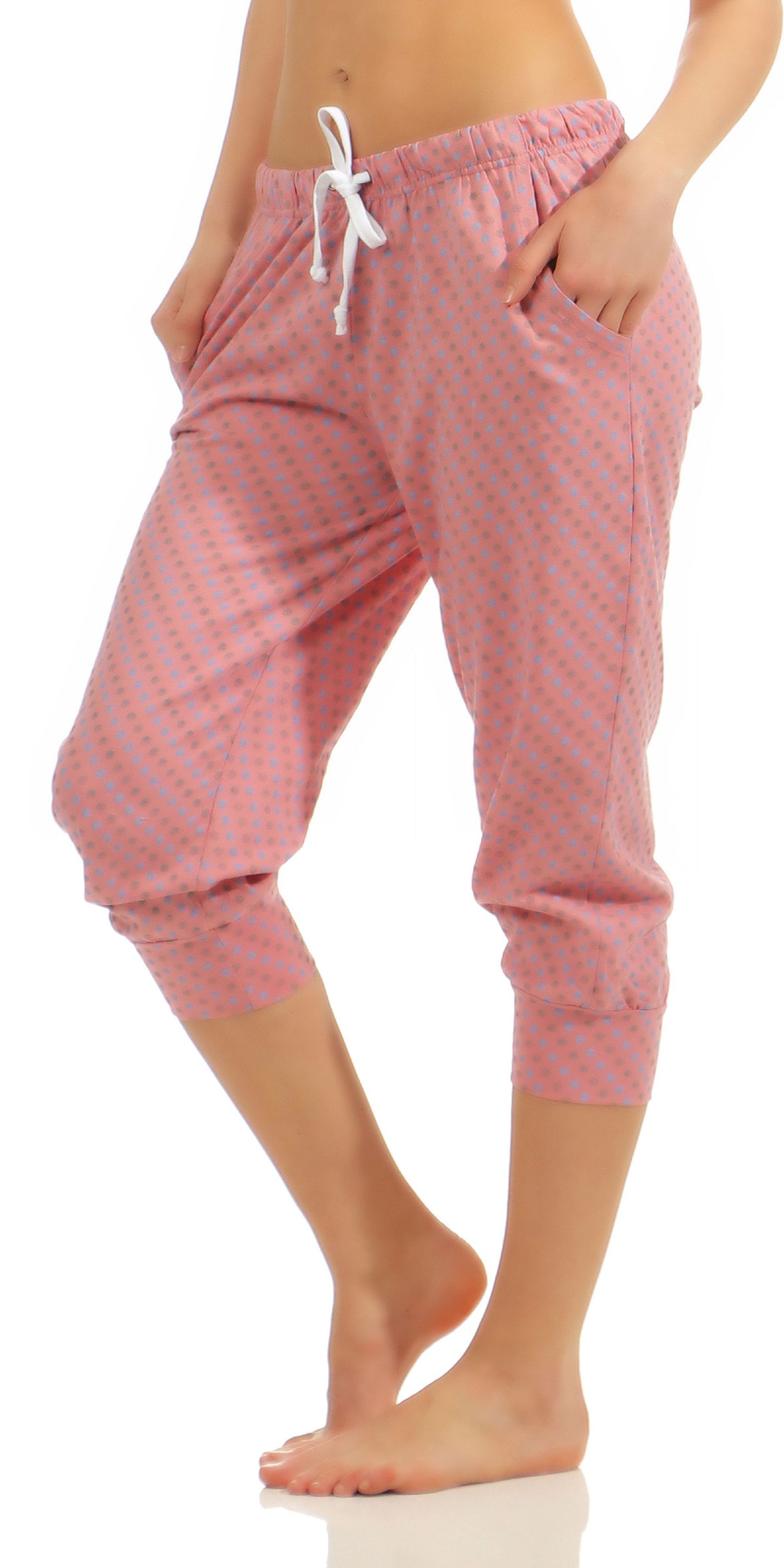 Normann Damen Capri Pyjamahose Tupfendesign Mix & Match ideal zum kombinieren 223 90 904