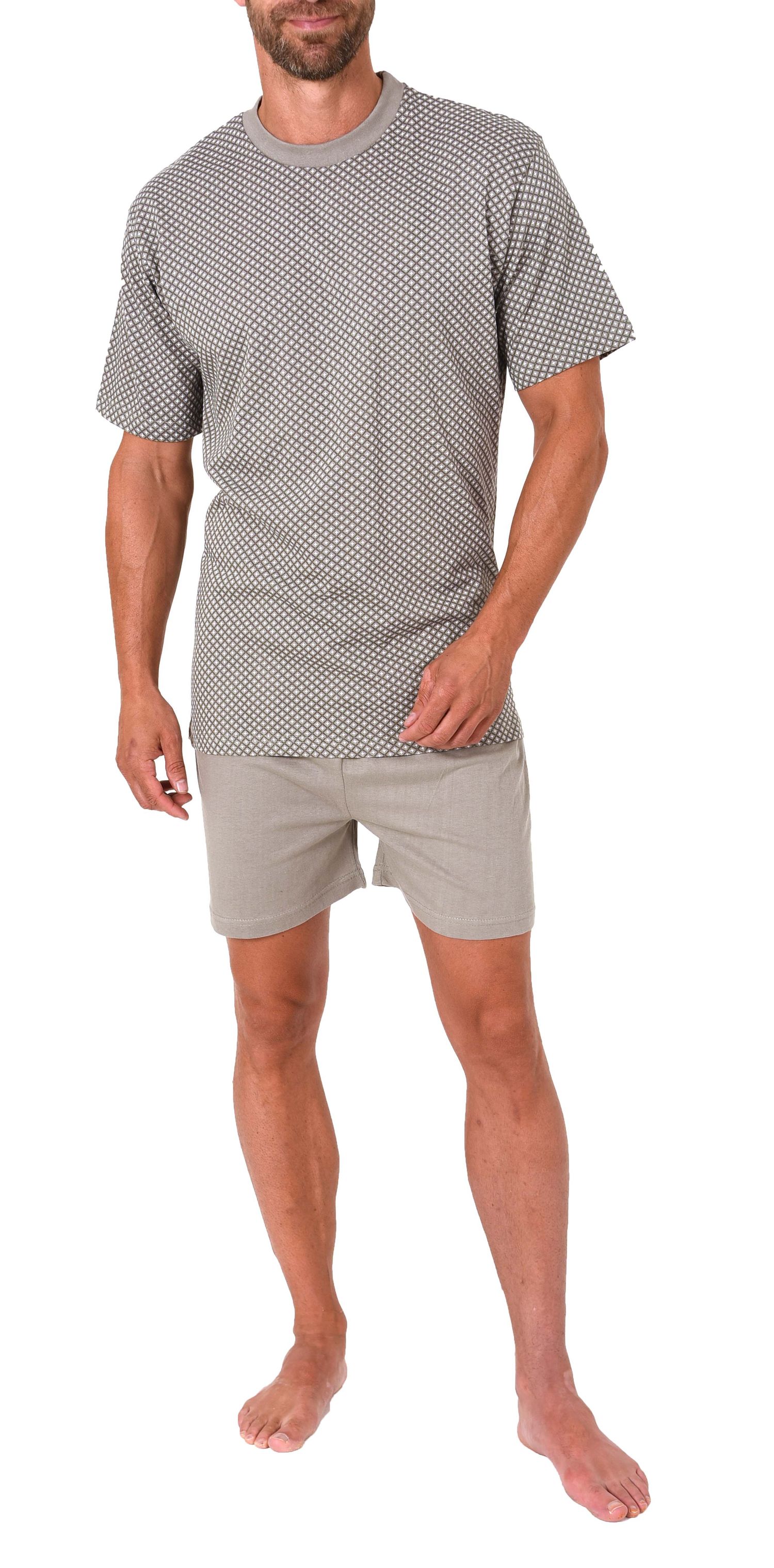 Eleganter Herren Shorty kurzarm Pyjama Schlafanzug  mit Rundhals 60845