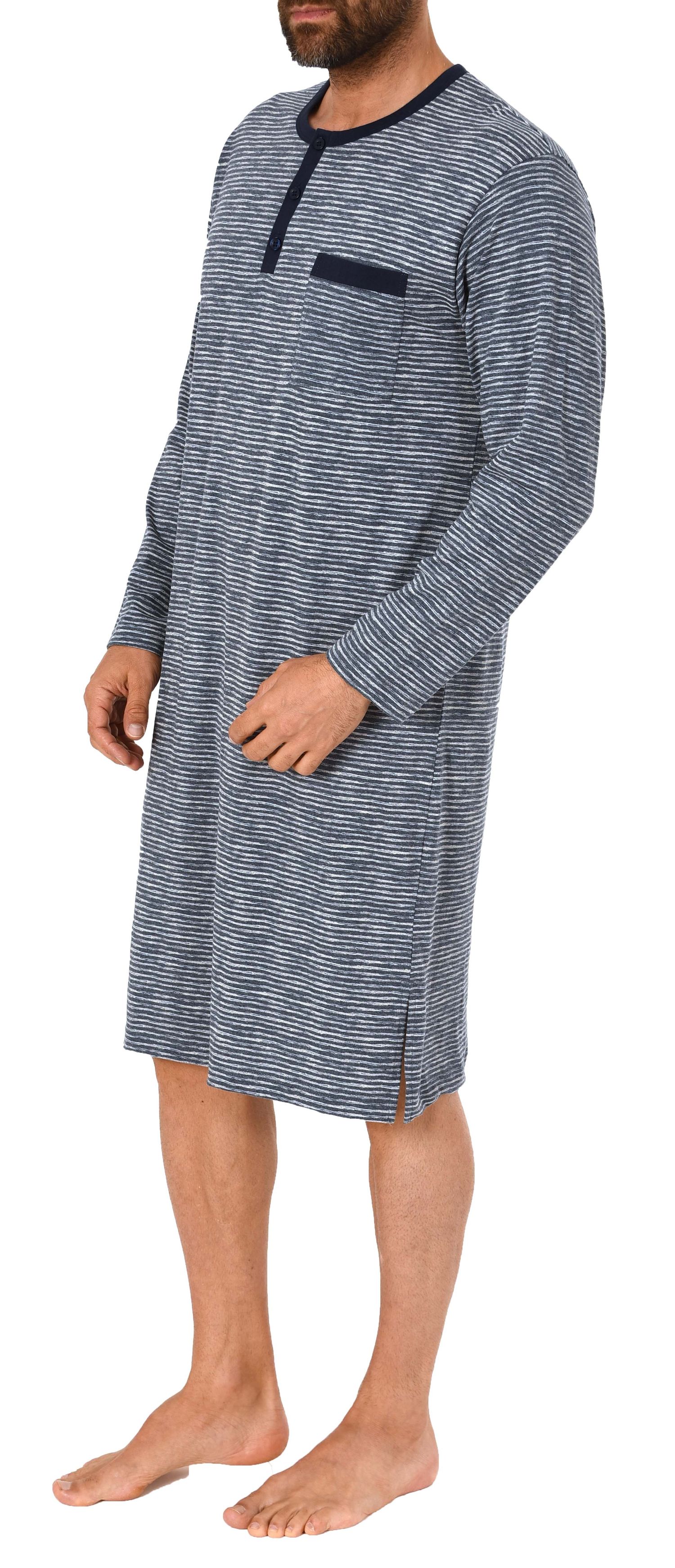 Thermo Shirt Heren Nachthemd, Blüten, V-Ausschnitt, Halbarm