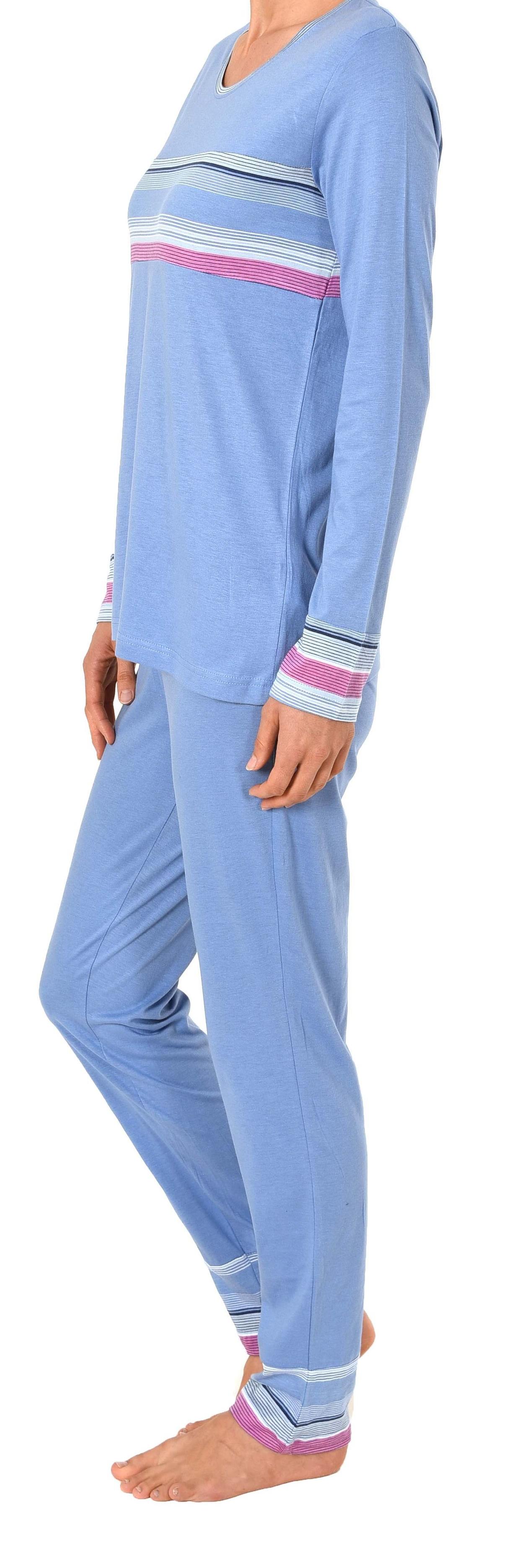 Lässiger Damen Pyjama mit edlen Streifen - perfekt als Homewear - auch in Übergrößen, 281 201 90 934