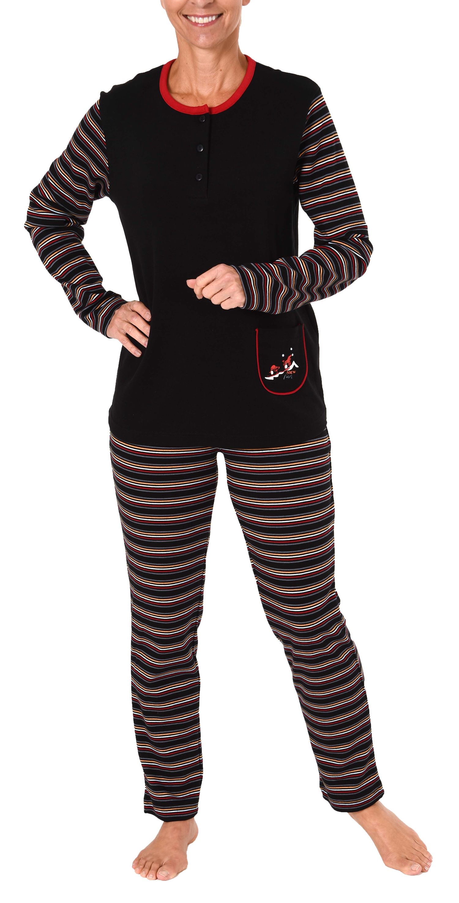 Damen Pyjama Schlafanzug in Kuschel Interlock - auch in Übergrössen 281 201 96 120 Damen Pyjama Schlafanzug in Kuschel Interlock - auch in Übergrössen 281 201 96 120