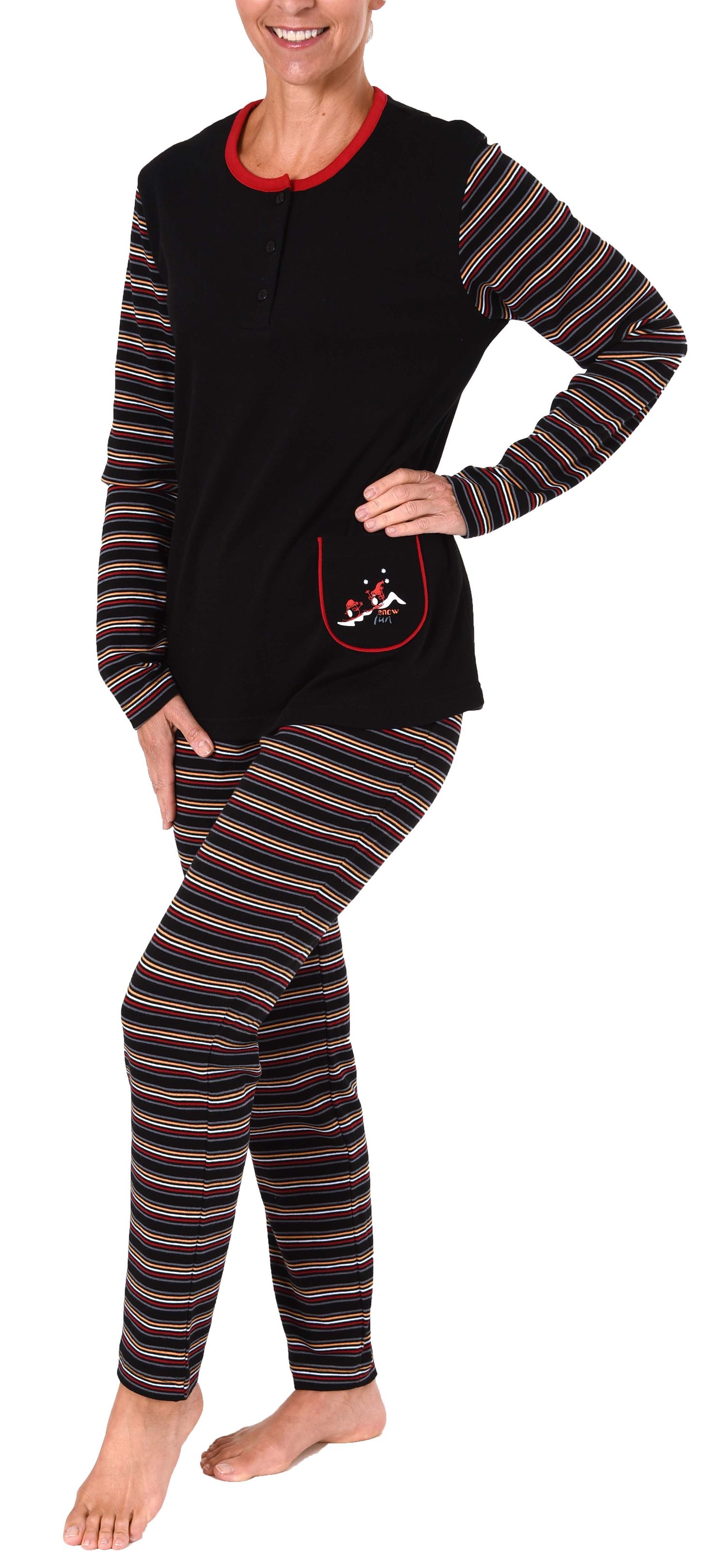 Damen Pyjama Schlafanzug in Kuschel Interlock mit süssem Motiv auch in Übergrössen Damen Pyjama Schlafanzug in Kuschel Interlock - auch in Übergrössen 281 201 96 120