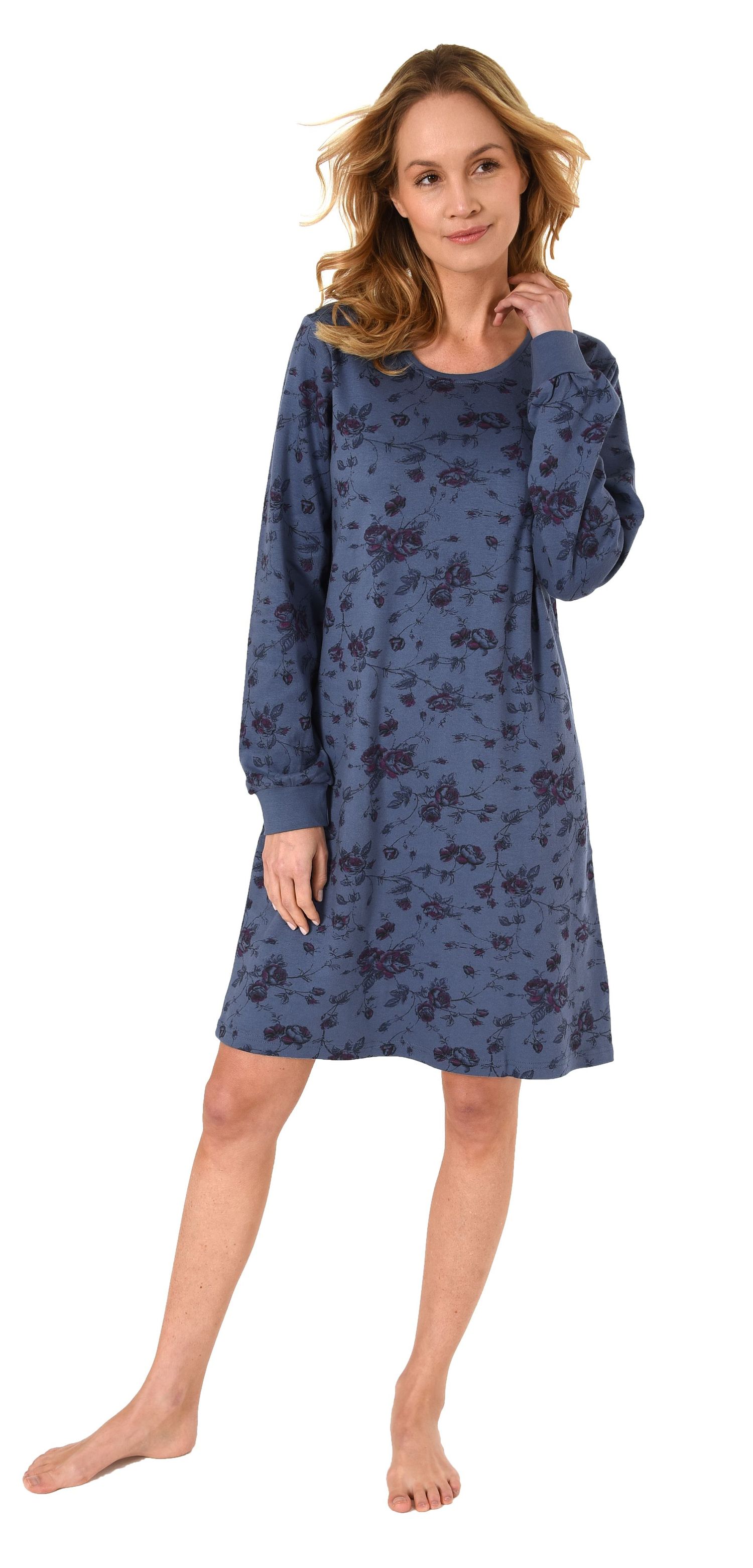 NORMANN W/ÄSCHEFABRIK Elegantes Damen Nachthemd Langarm mit B/ündchen auch in /Übergr/össen bis 60//62