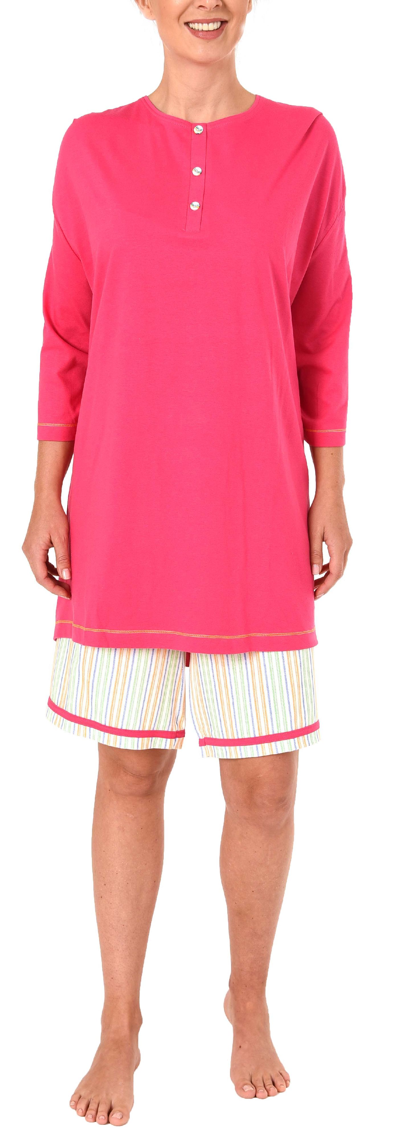Shorty für Damen, eleganter Pyjama kurzarm in Übergrößen  – 52502