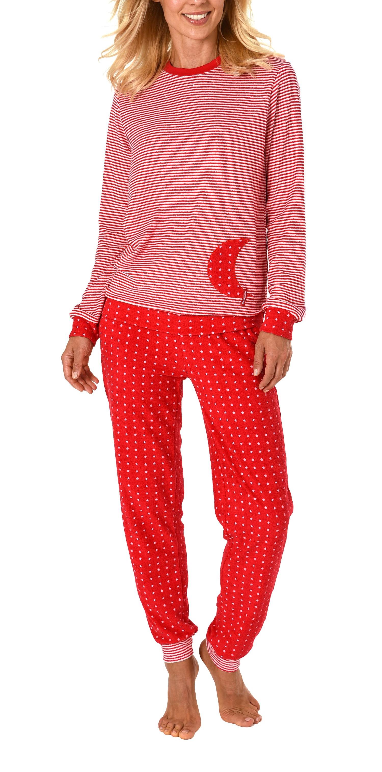 Ladies terry pajamas with cuffs - also in plus size up to 4XL - 201 93 200a Ladies terry pajamas with cuffs - also in plus size up to 4XL - 201 93 200a