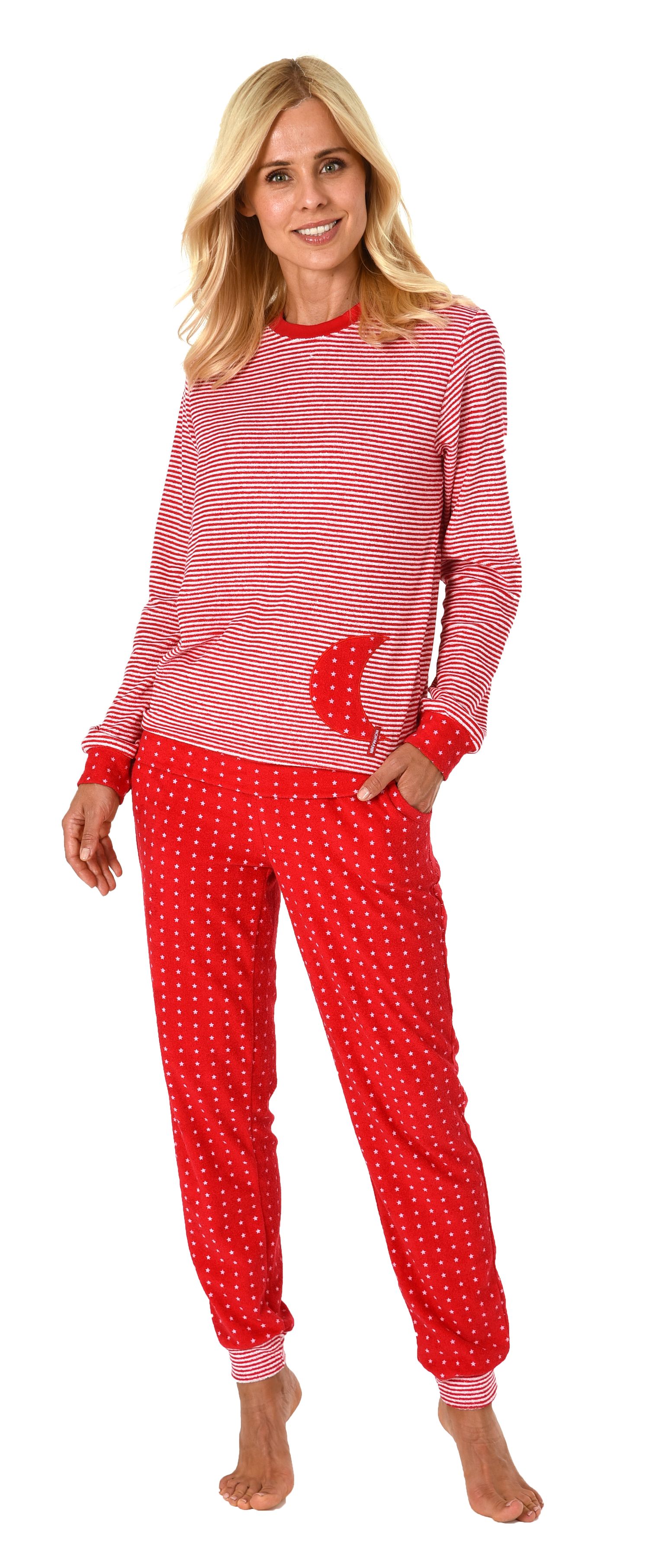 Ladies terry pajamas with cuffs - also in plus size up to 4XL - 201 93 200a