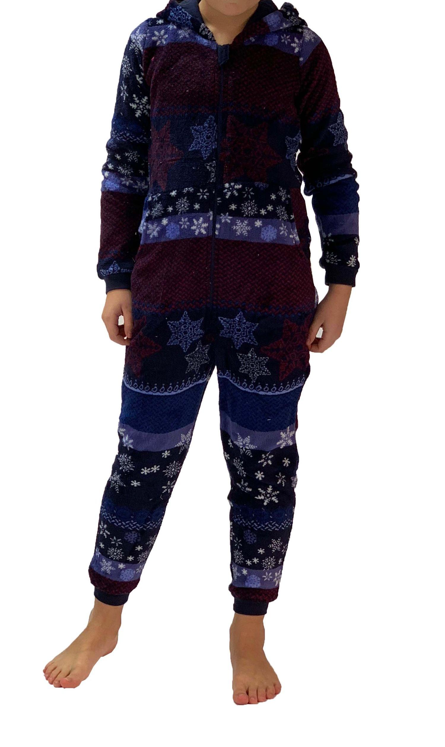 Mädchen Jumpsuit Overall Schlafanzug Onesie – Norweger Sterne Optik – 281 467 97 951