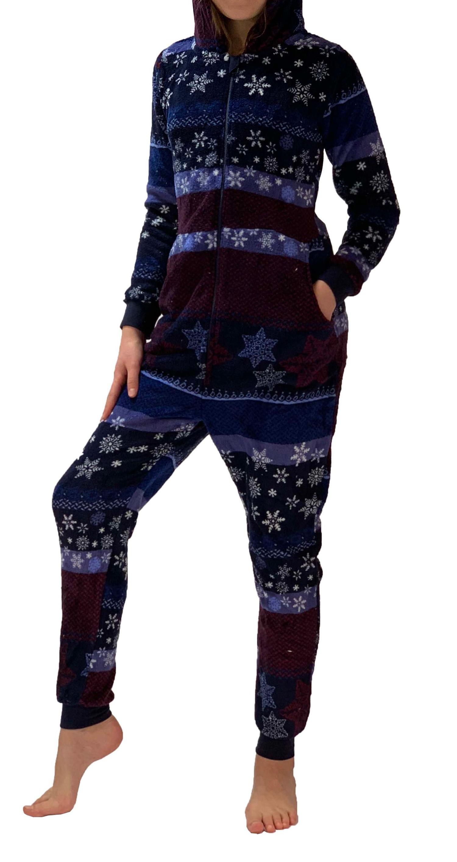 Mädchen Jumpsuit Overall Schlafanzug Onesie – Norweger Sterne Optik – 281 467 97 951