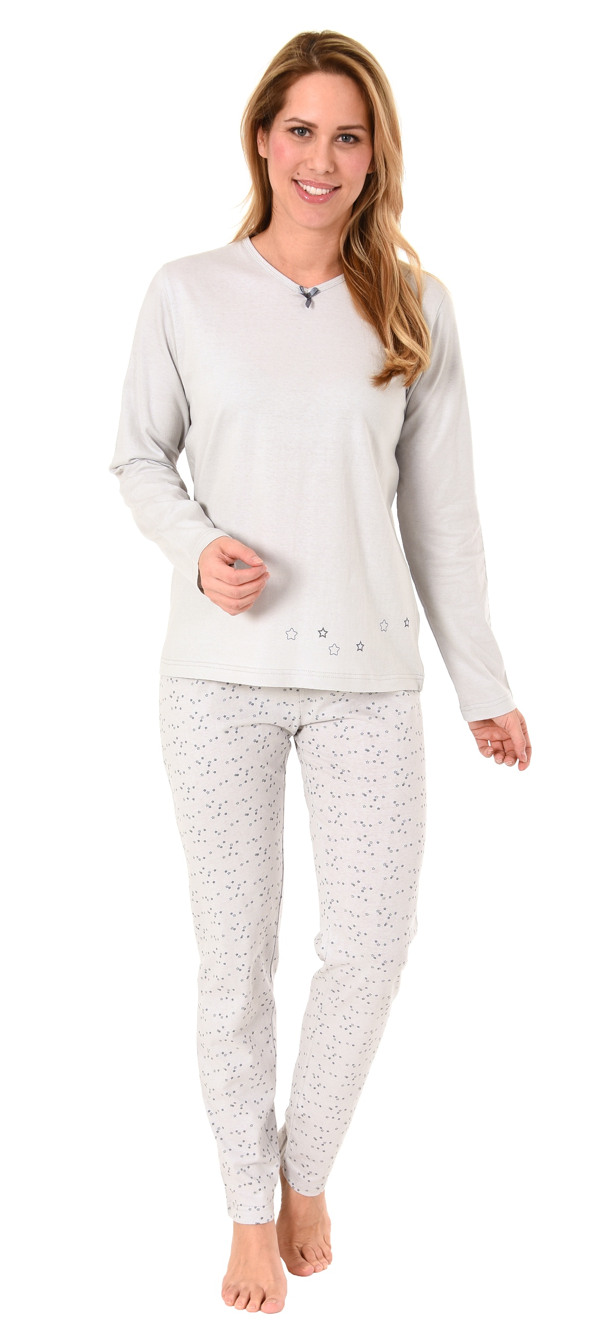 Süßer Damen Pyjama, Schlafanzug mit Stern-Design - 191 201 90 006