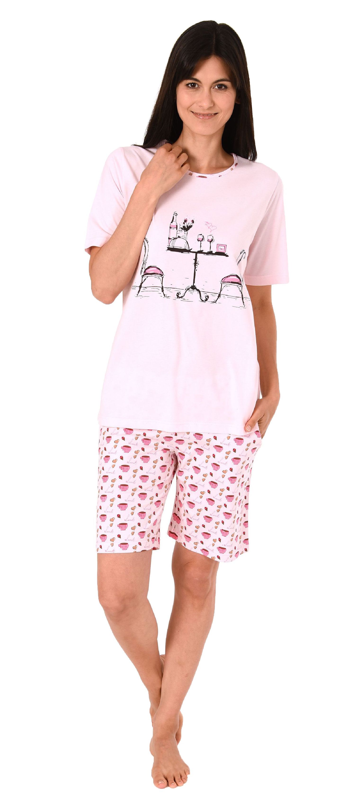 HEARTNICE Damen Schlafanzug Kurz - Sommer Pyjama Set Aus Weichem Baumwollmix
