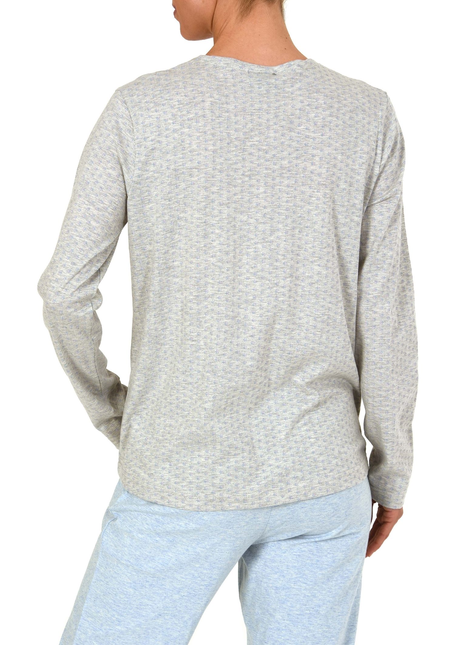 Damen Shirt Top langarm, Minimal-Print, Mix & Match -191 219 90 904