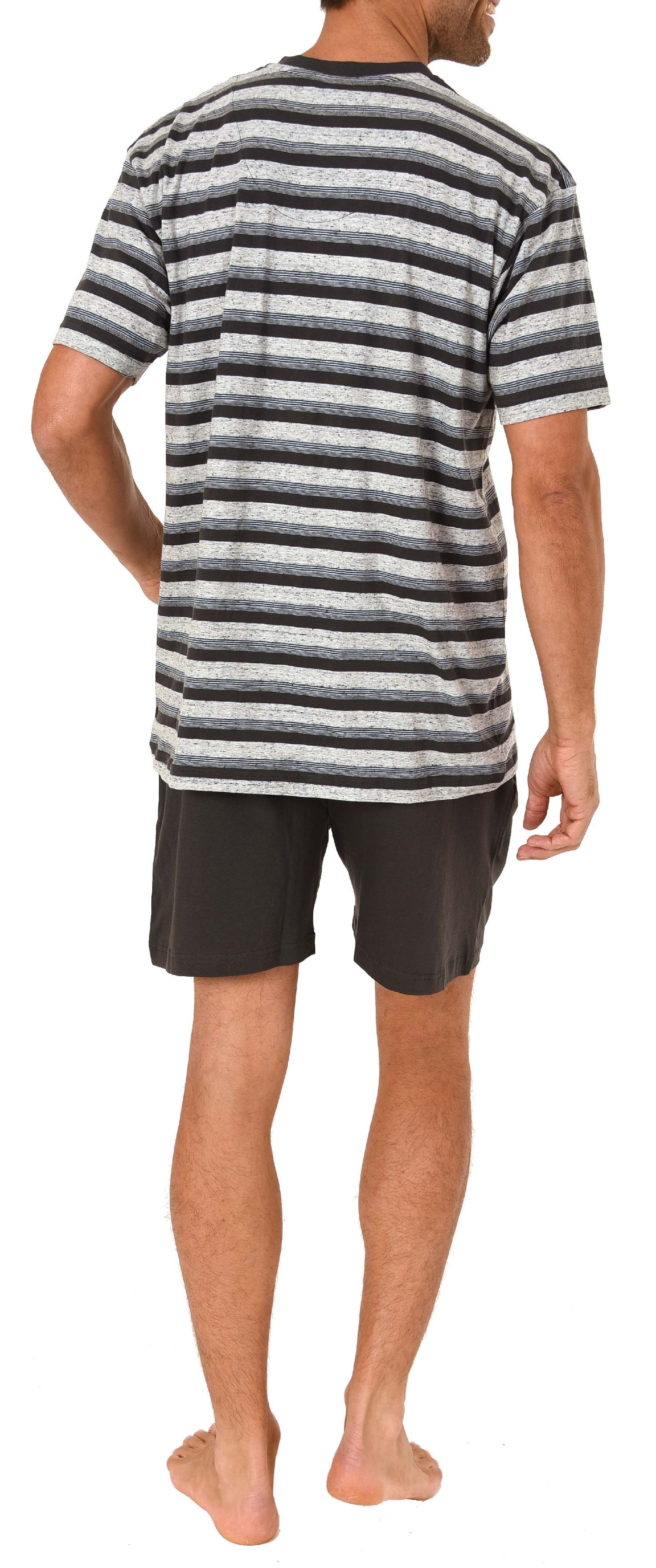 Herren Pyjama Shorty Schlafanzug kurzarm in Streifenoptik Melangefarben - 191 105 90 730 Herren Pyjama Shorty Schlafanzug kurzarm in Streifenoptik Melangefarben - 191 105 90 730