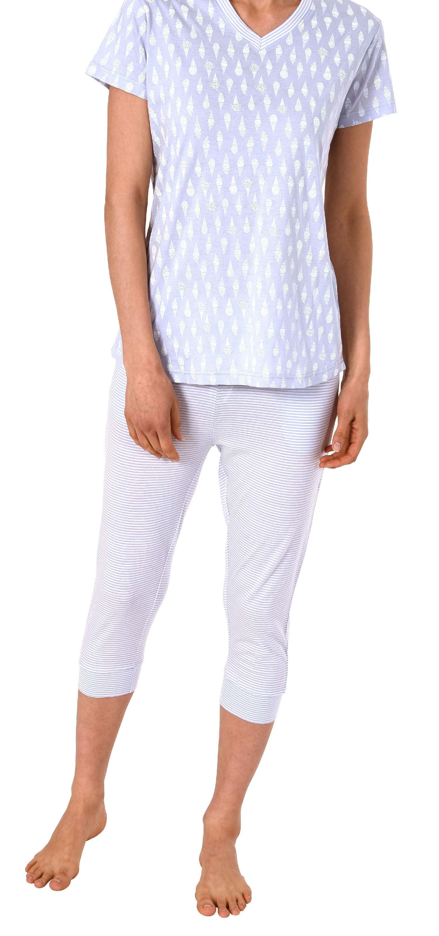 Normann Damen Shorty-Pyjama kurzarm mit Ananas als Motiv, coole Optik - 191 205 90 216