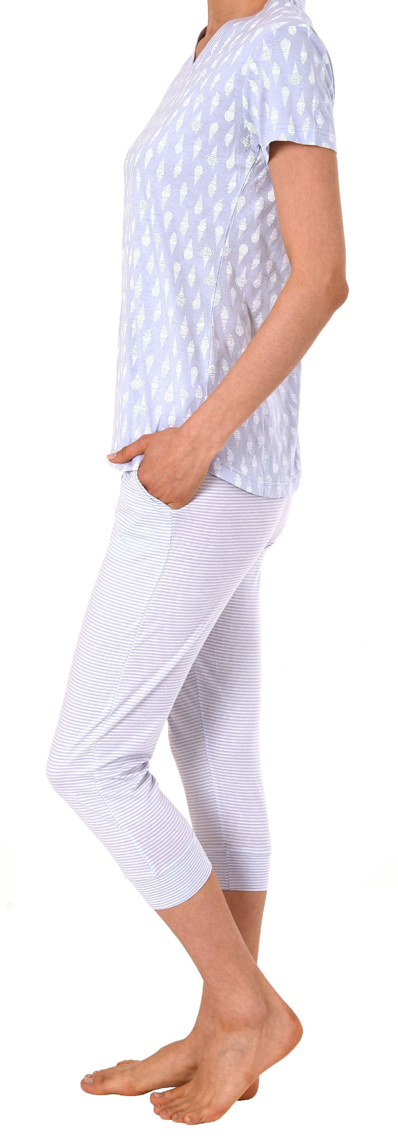 Normann Damen Shorty-Pyjama kurzarm mit Ananas als Motiv, coole Optik - 191 205 90 216