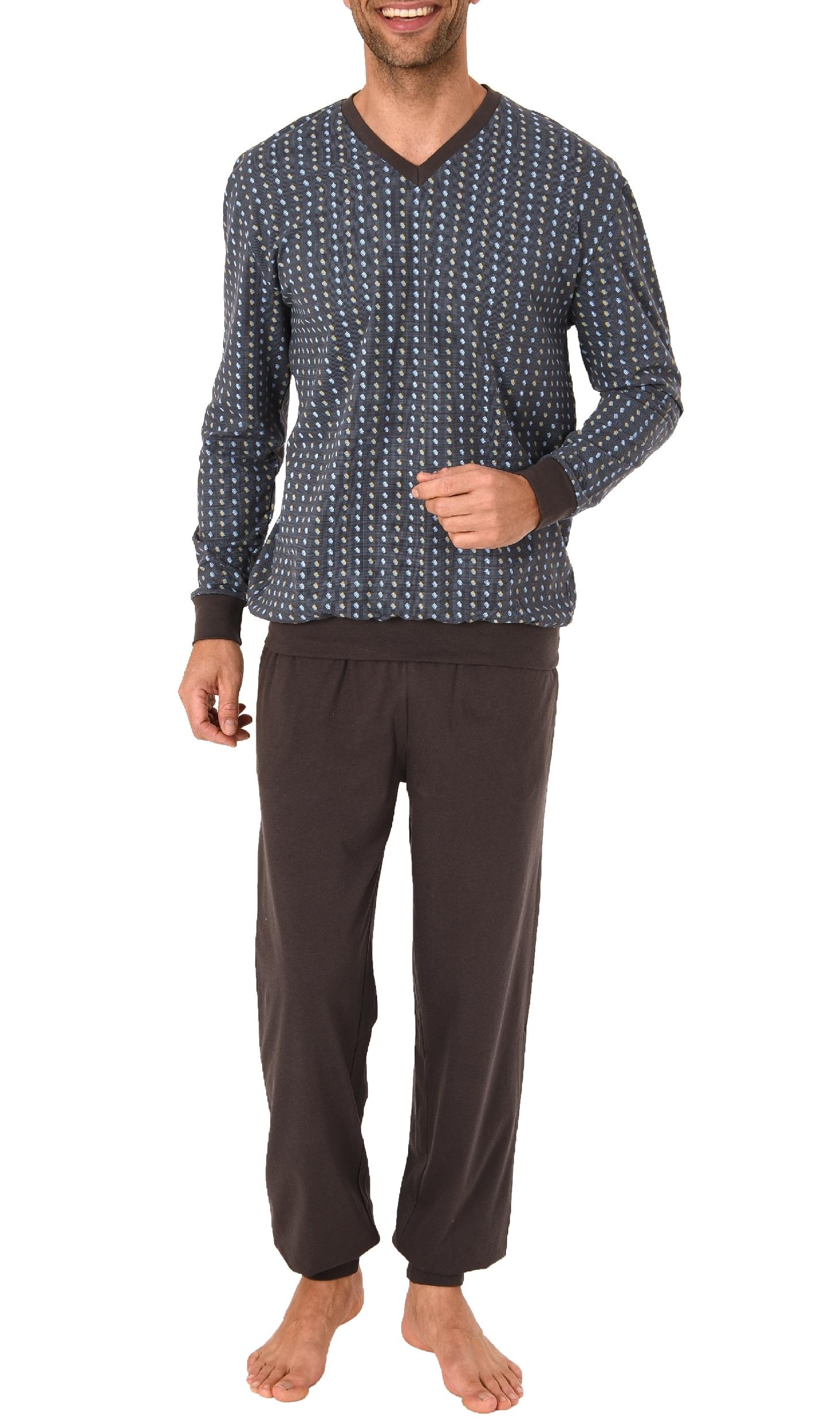 Edler Normann Herren Pyjama Schlafanzug lang mit Bündchen - auch in Übergrössen bis Gr. 70 Edler Normann Herren Pyjama Schlafanzug lang mit Bündchen - auch in Übergrössen bis Gr. 70