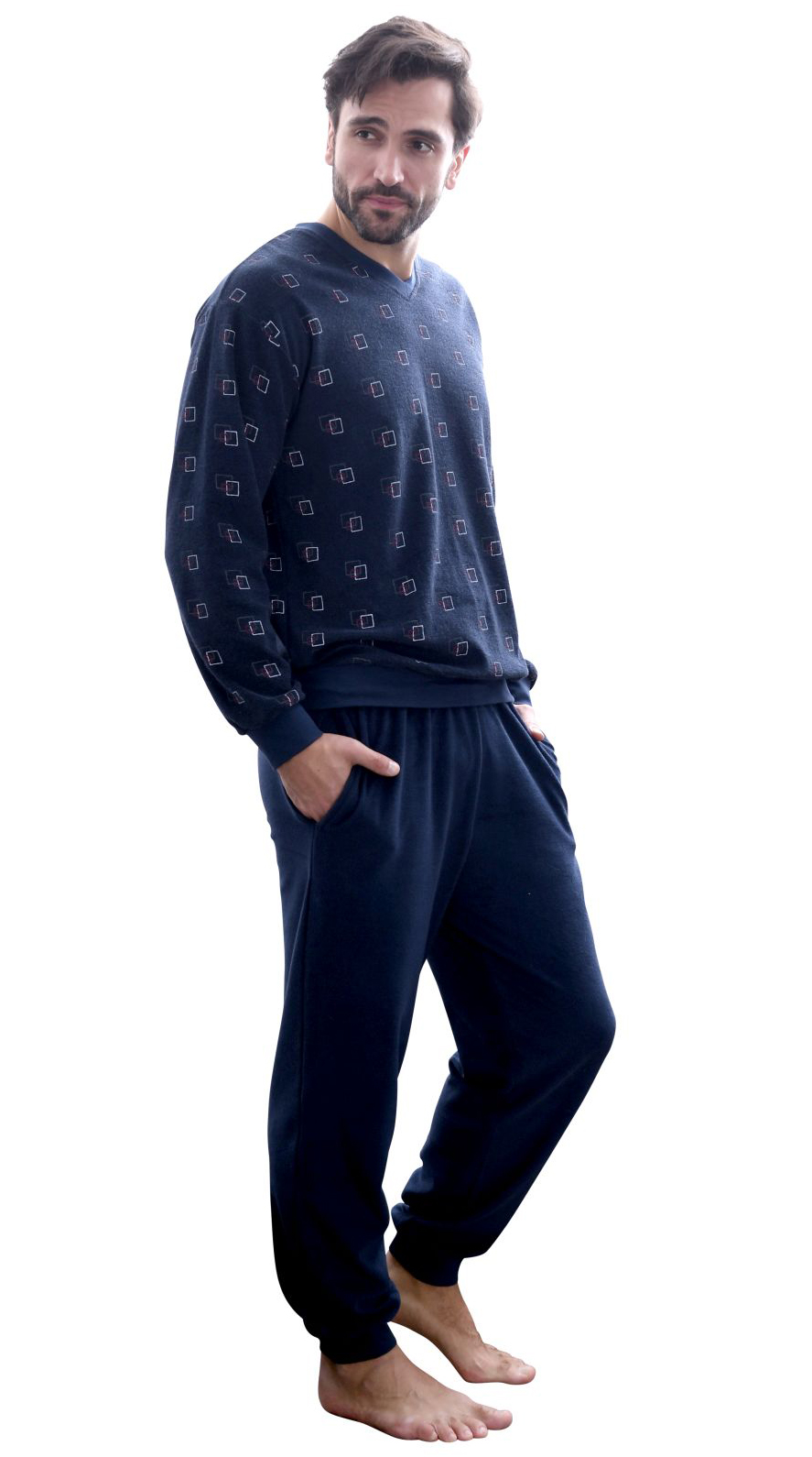 Herren Frottee Pyjama lang mit Bündchen - auch in Übergrössen bis Gr. 70 - 291 101 93 454 Herren Frottee Pyjama lang mit Bündchen - auch in Übergrössen bis Gr. 70 - 291 101 93 454