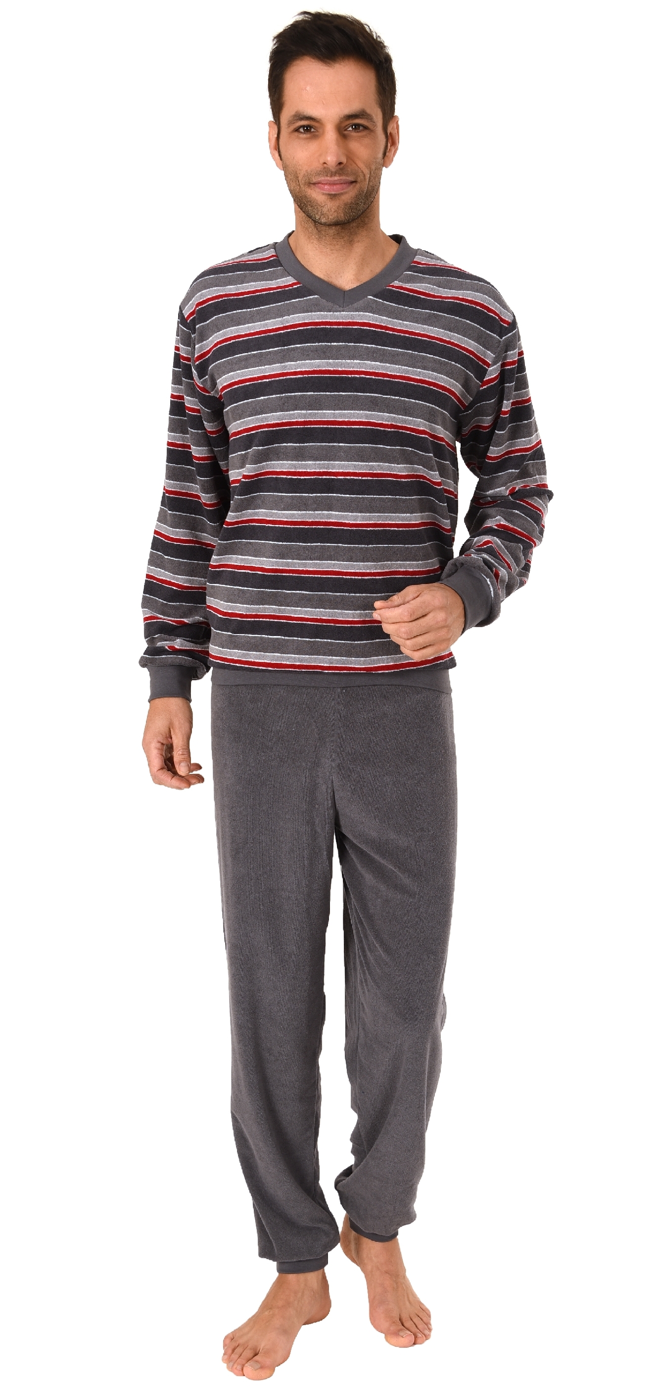 Toller Herren Frottee Pyjama Schlafanzug mit Bündchen - auch in Übergrössen - 291 93 704