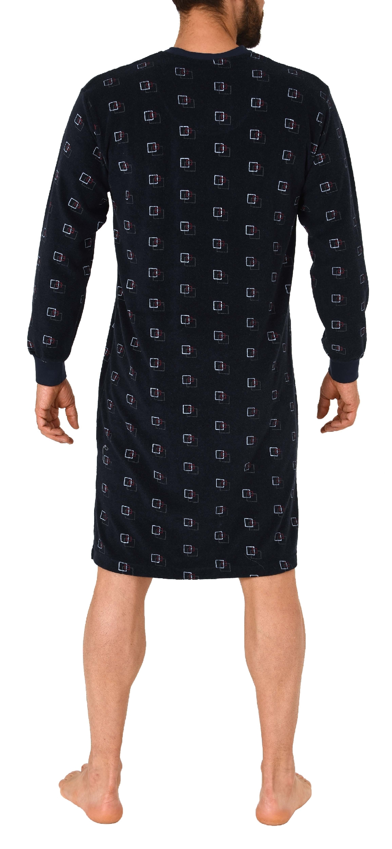 Herren Frottee Nachthemd langarm mit Bündchen - auch in Übergrössen - 291 110 93 454