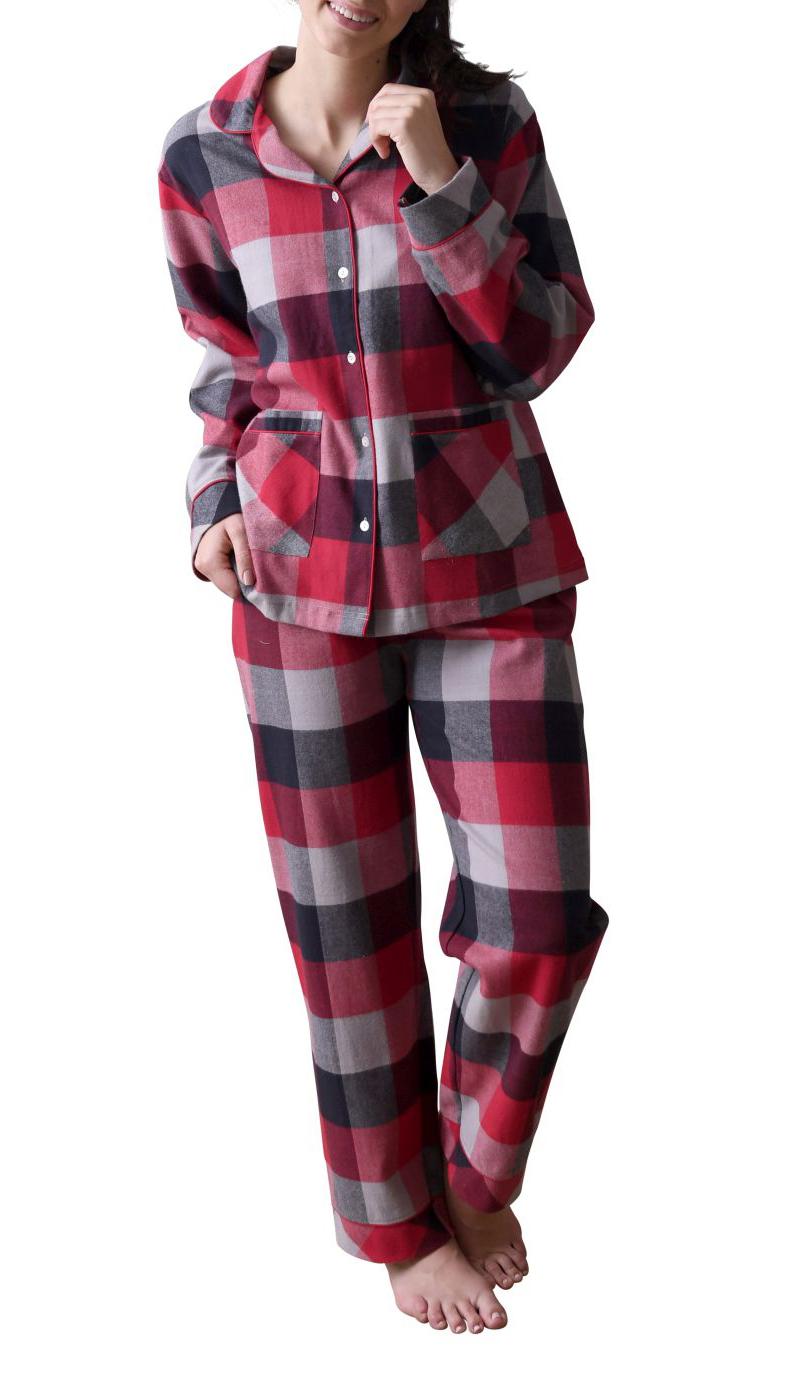 Damen Flanell Pyjama Schlafanzug in edlen Karodesign - auch in Übergrössen 201 95 321 Damen Flanell Pyjama Schlafanzug in edlen Karodesign - auch in Übergrössen 201 95 321