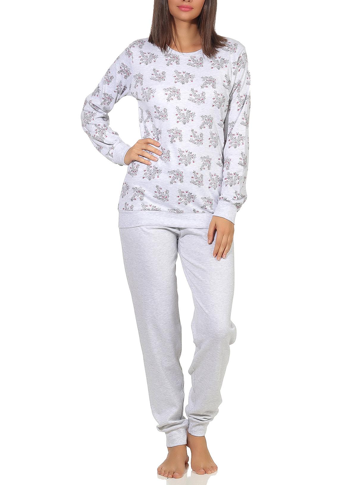Kuscheliger Damen Pyjama lang mit Bündchen in softer Interlock-Qualität - 291 201 96 186 