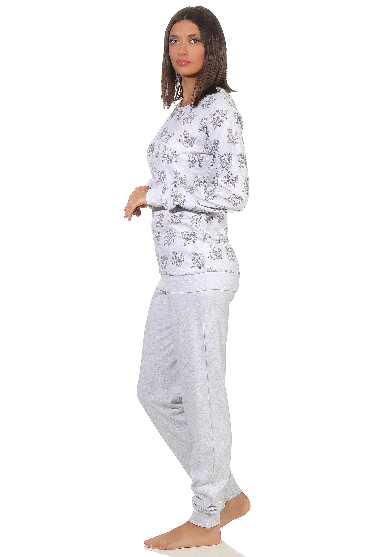 Kuscheliger Damen Pyjama lang mit Bündchen in softer Interlock-Qualität - 291 201 96 186 