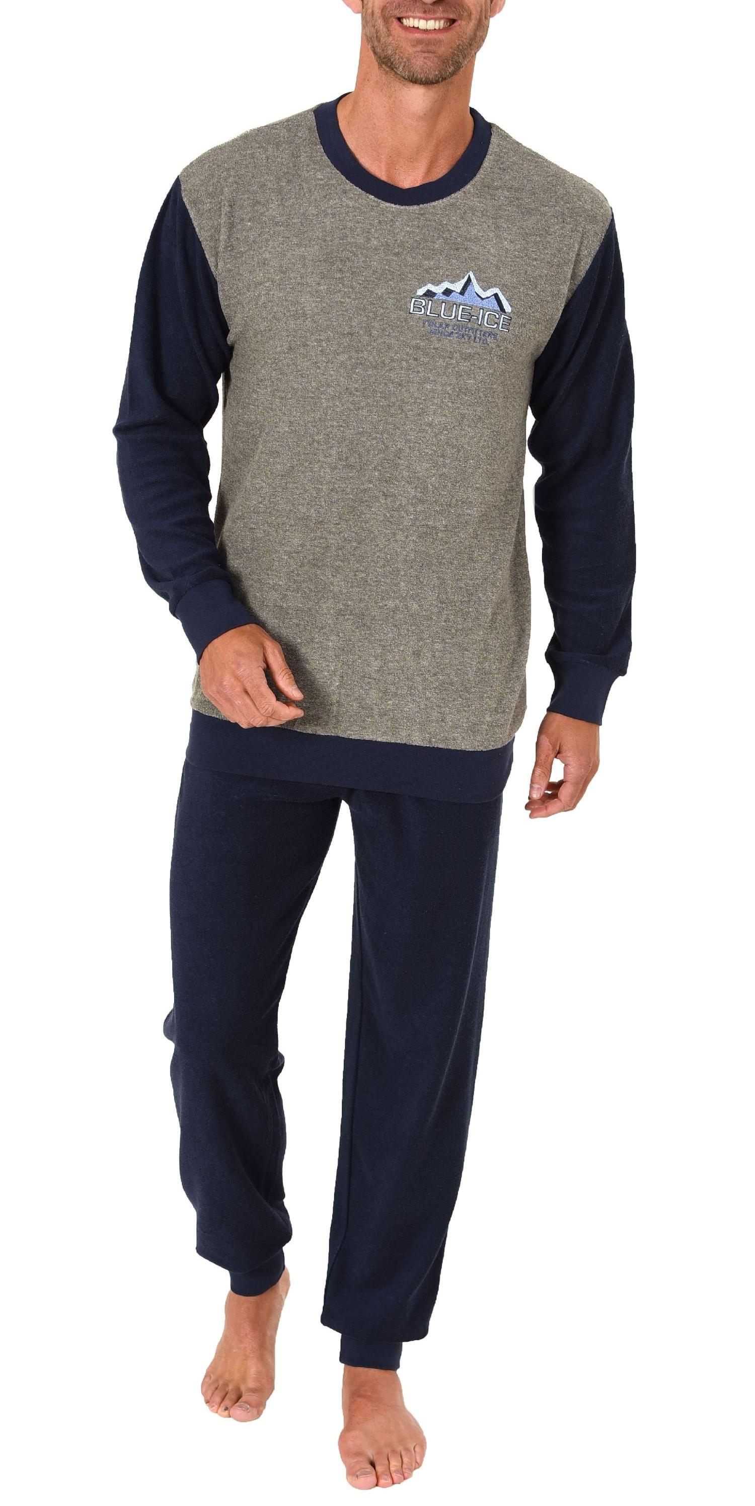 Herren Frottee Pyjama langarm Schlafanzug mit Bündchen - 291 101 13 573 Herren Frottee Pyjama langarm Schlafanzug mit Bündchen - 291 101 13 573