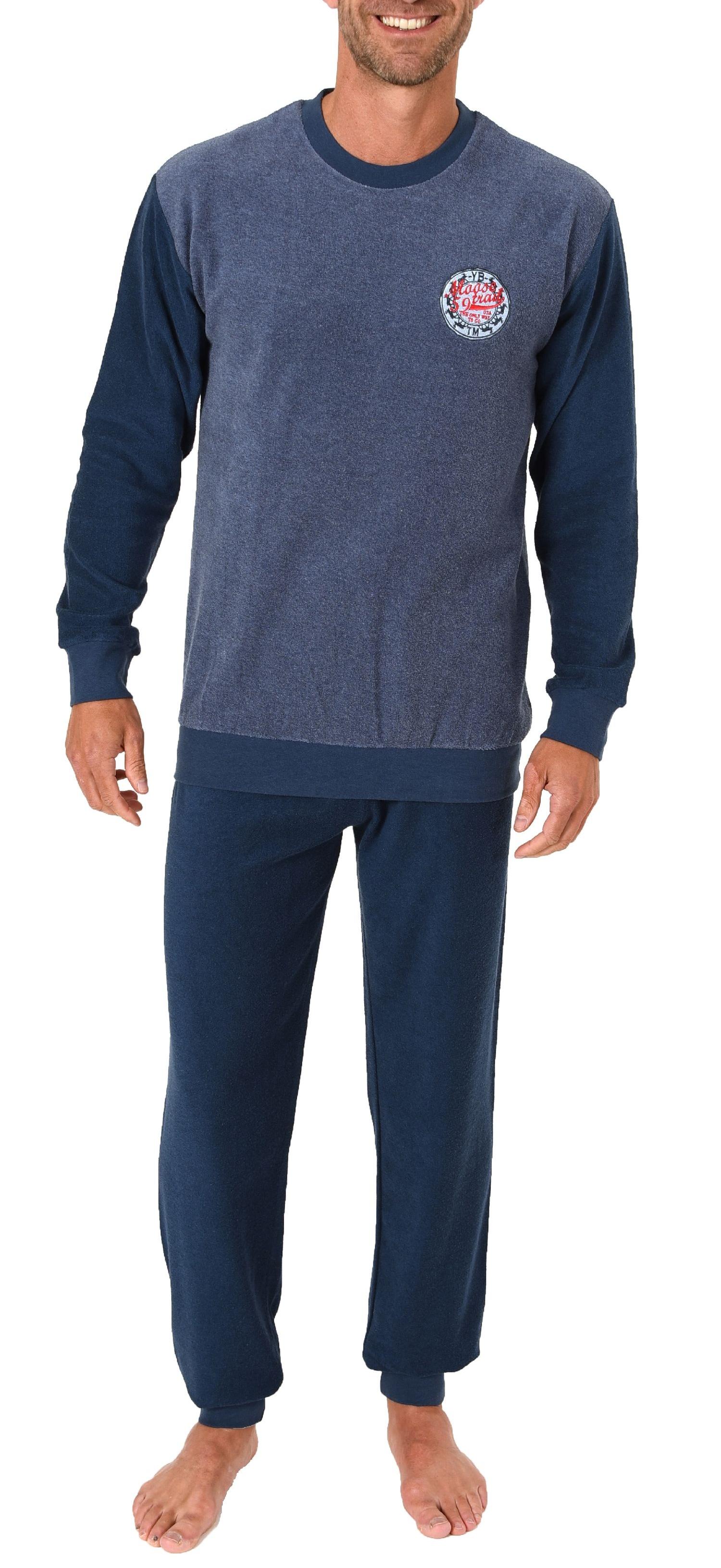 Langer Herren Frottee Pyjama, Schlafanzug mit Bündchen - 291 101 13 574 Langer Herren Frottee Pyjama, Schlafanzug mit Bündchen - 291 101 13 574