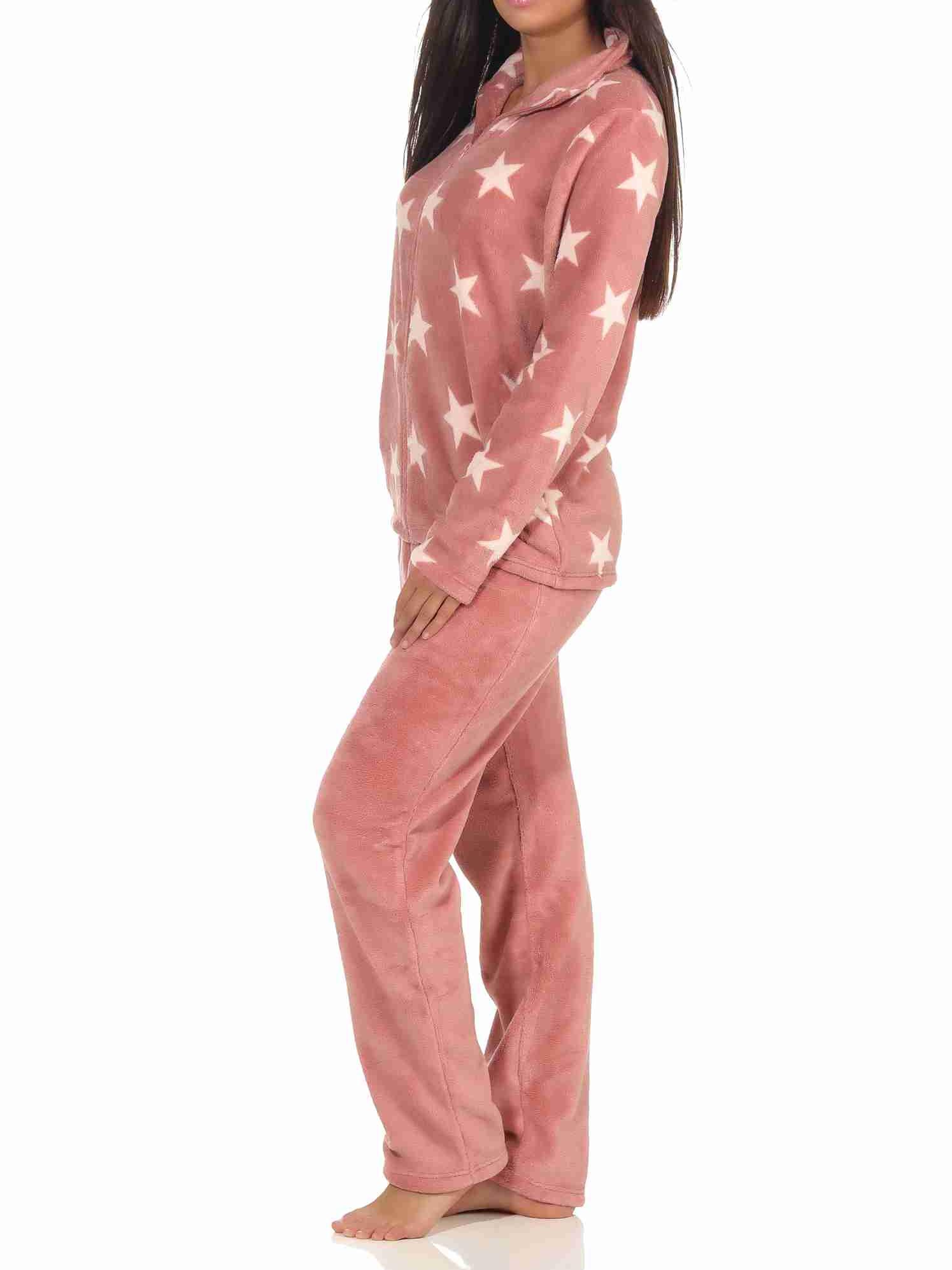 Kuscheliger Damen Hausanzug aus Coralfleece in toller Sterne Optik - 291 216 97 961